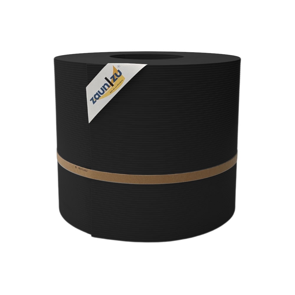 zaun|zu&reg; Sichtschutzstreifen Rille Maxi Rolle f&uuml;r Doppelstabmatten 24cm hoch Schwarz 50m 