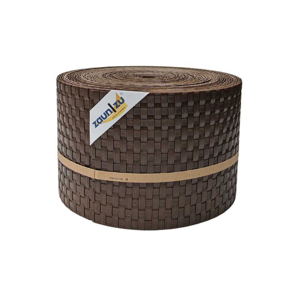zaun|zu&reg; Sichtschutzstreifen Rattan PE f&uuml;r Doppelstabmatten Braun 26m 