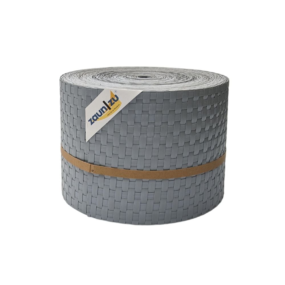 zaun|zu&reg; Sichtschutzstreifen Rattan PE f&uuml;r Doppelstabmatten Hellgrau 26m 