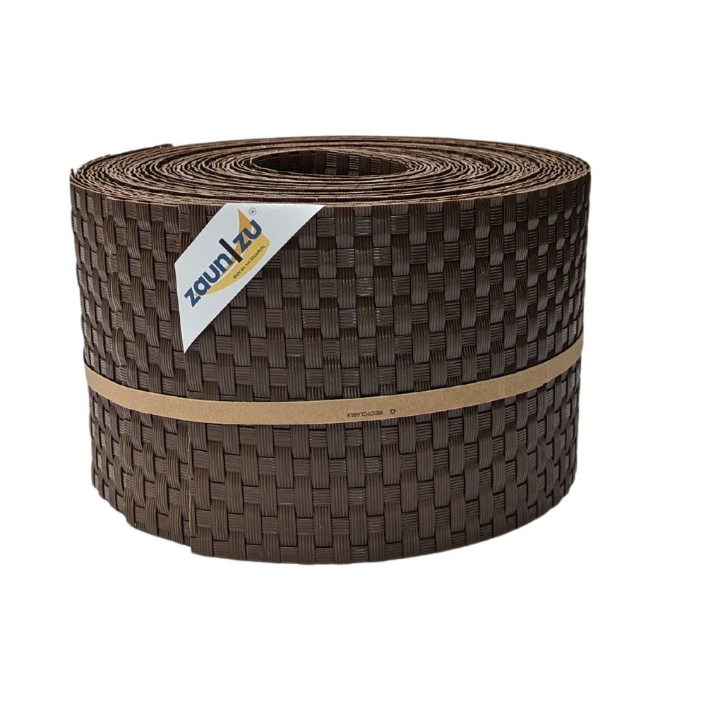 zaun|zu&reg; Sichtschutz Rattan f&uuml;r Doppelstabmatten UV-best&auml;ndig Braun 10x 2,55m 