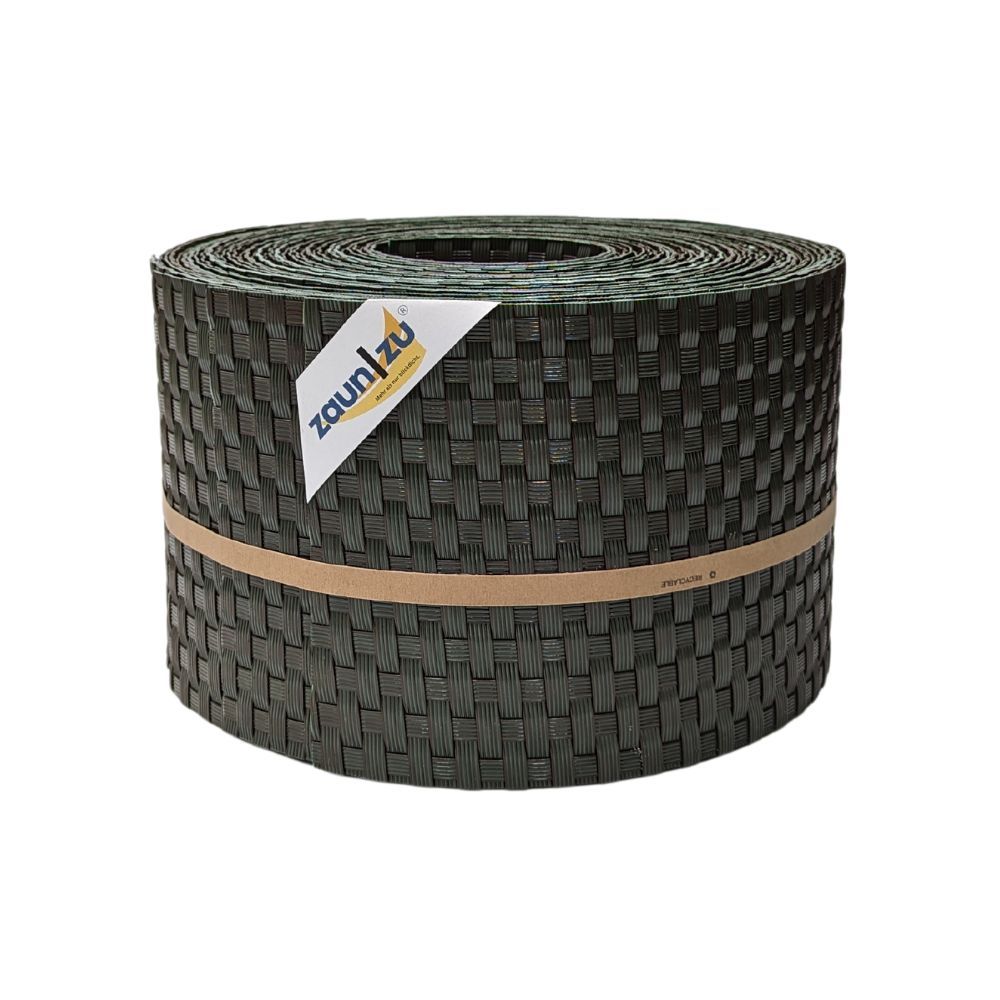 zaun|zu&reg; Sichtschutzstreifen Rattan f&uuml;r Doppelstabmatten UV-best&auml;ndig Gr&uuml;n 10x 2,55m 
