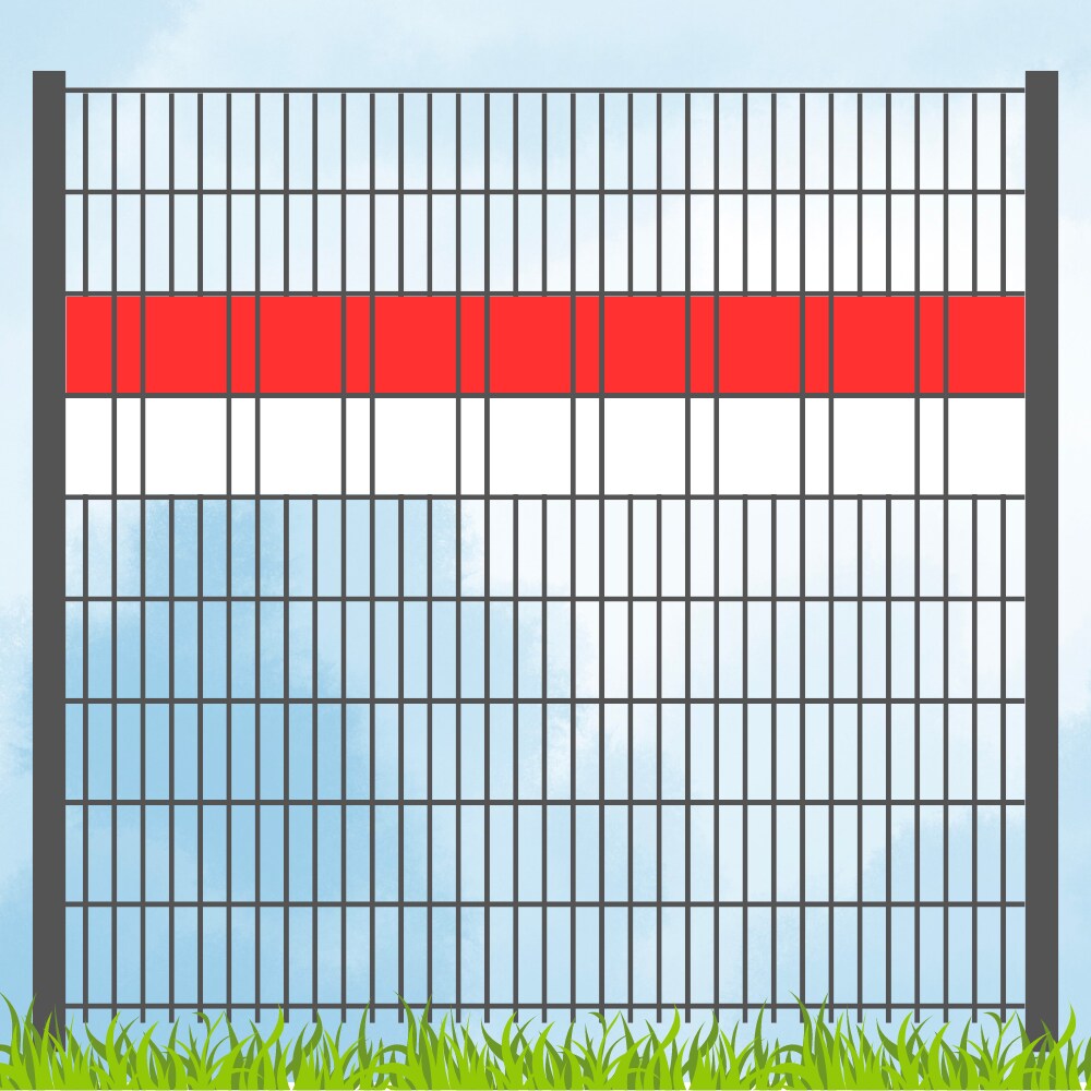 zaun|zu&reg; Sichtschutzstreifen Vereinsfarben Rot/Wei&szlig; Volle Streifenbreite 