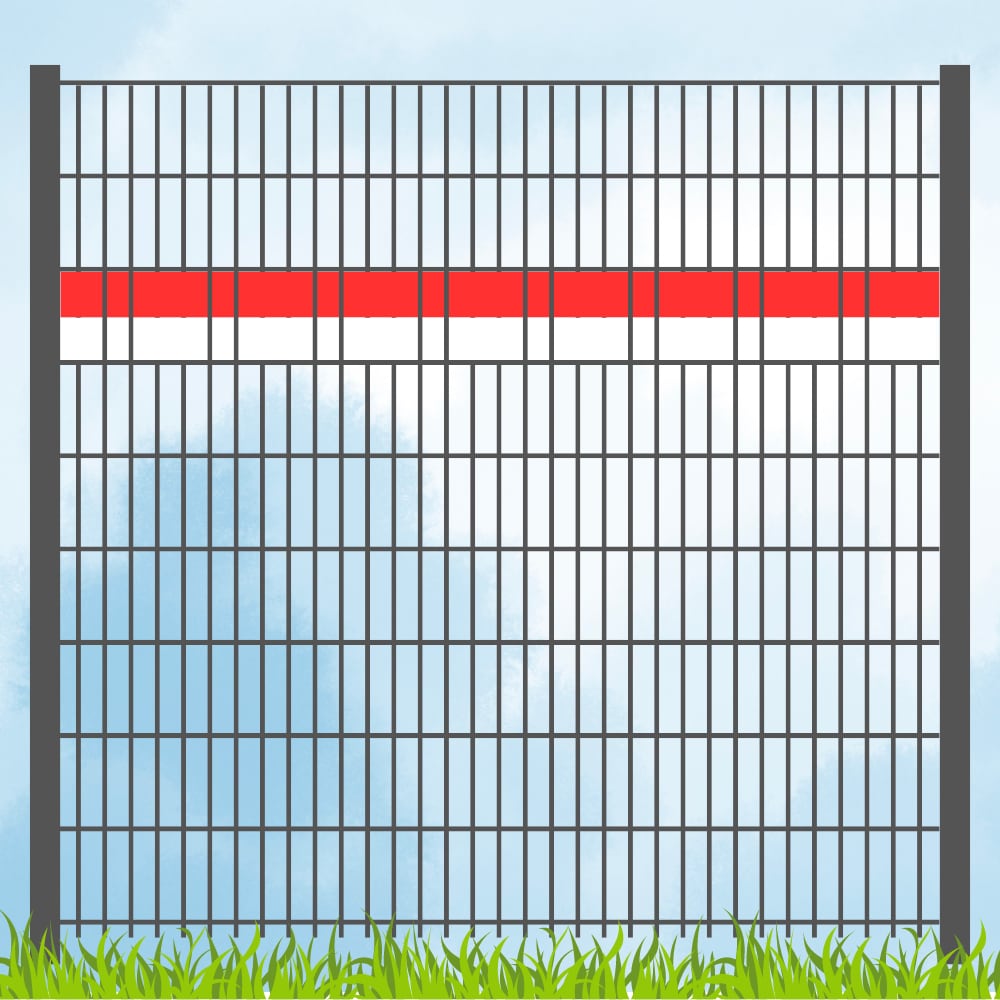 zaun|zu&reg; Sichtschutz Vereinsfarben Rot/Wei&szlig; Akzentstreifen 