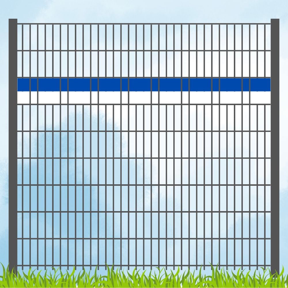 zaun|zu&reg; Sichtschutz PP Sichtschutz Fanartikel Vereinsfarben Blau/Wei&szlig; Akzentstreifen 