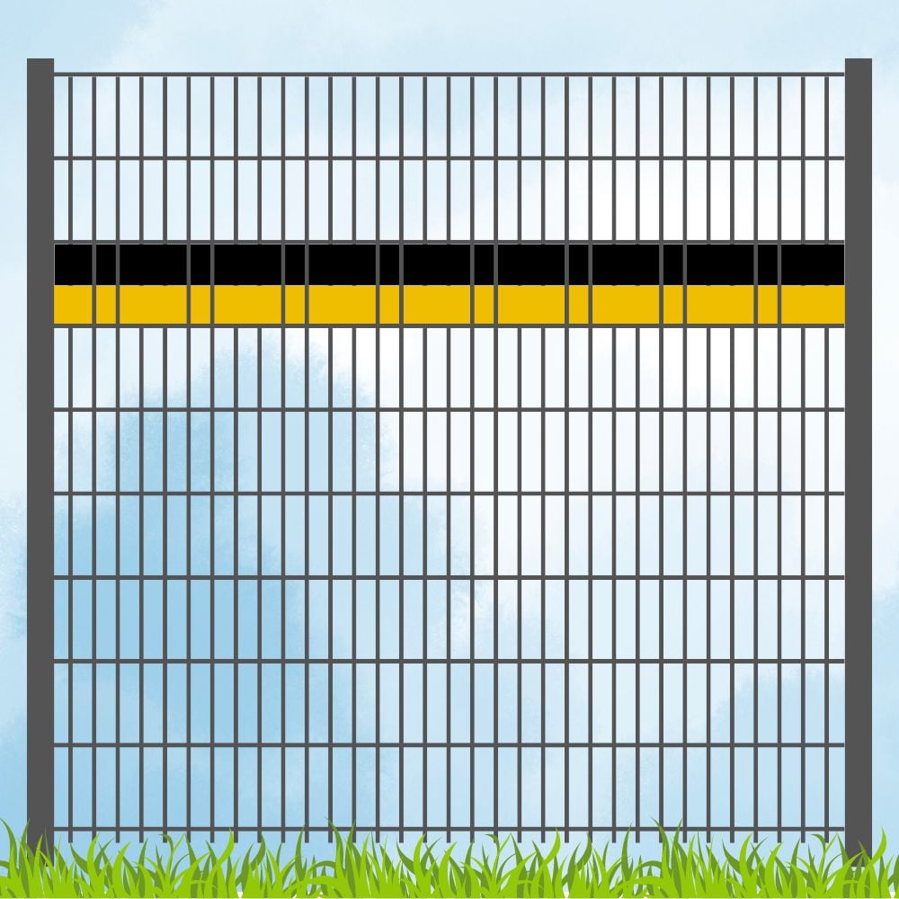 zaun|zu&reg; Sichtschutzstreifen Vereinsfarben Schwarz/Gelb Akzentstreifen 