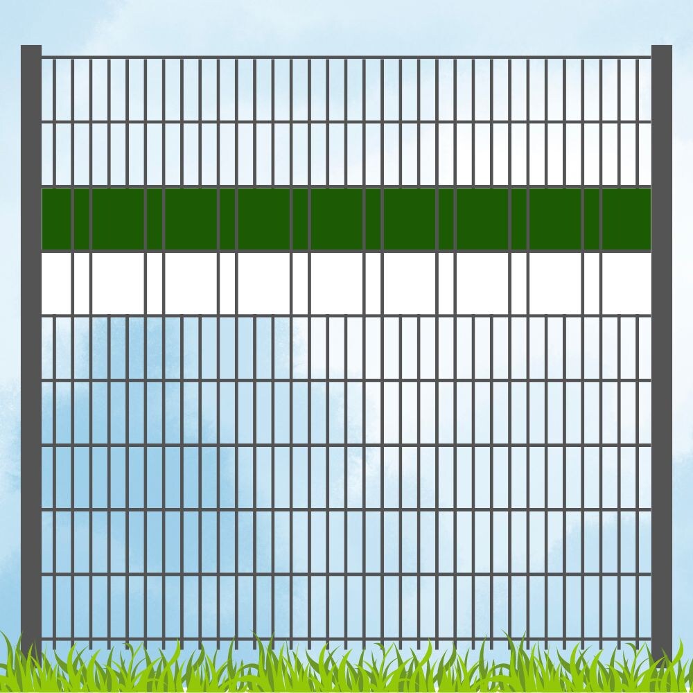 zaun|zu&reg; Sichtschutz Vereinsfarben Gr&uuml;n/Wei&szlig; Volle Streifenbreite 