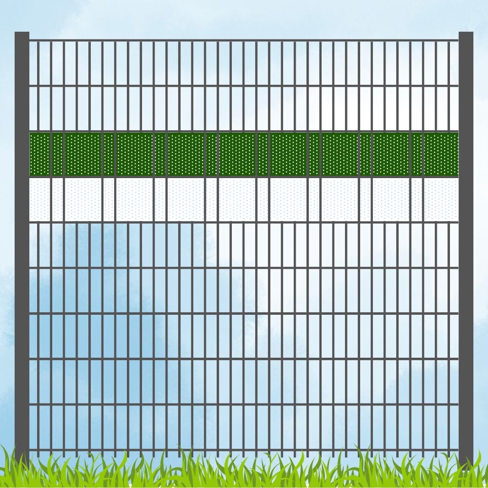 zaun|zu&reg; Sichtschutz Vereinsfarben Gr&uuml;n/Wei&szlig; Volle Streifenbreite Gelocht 