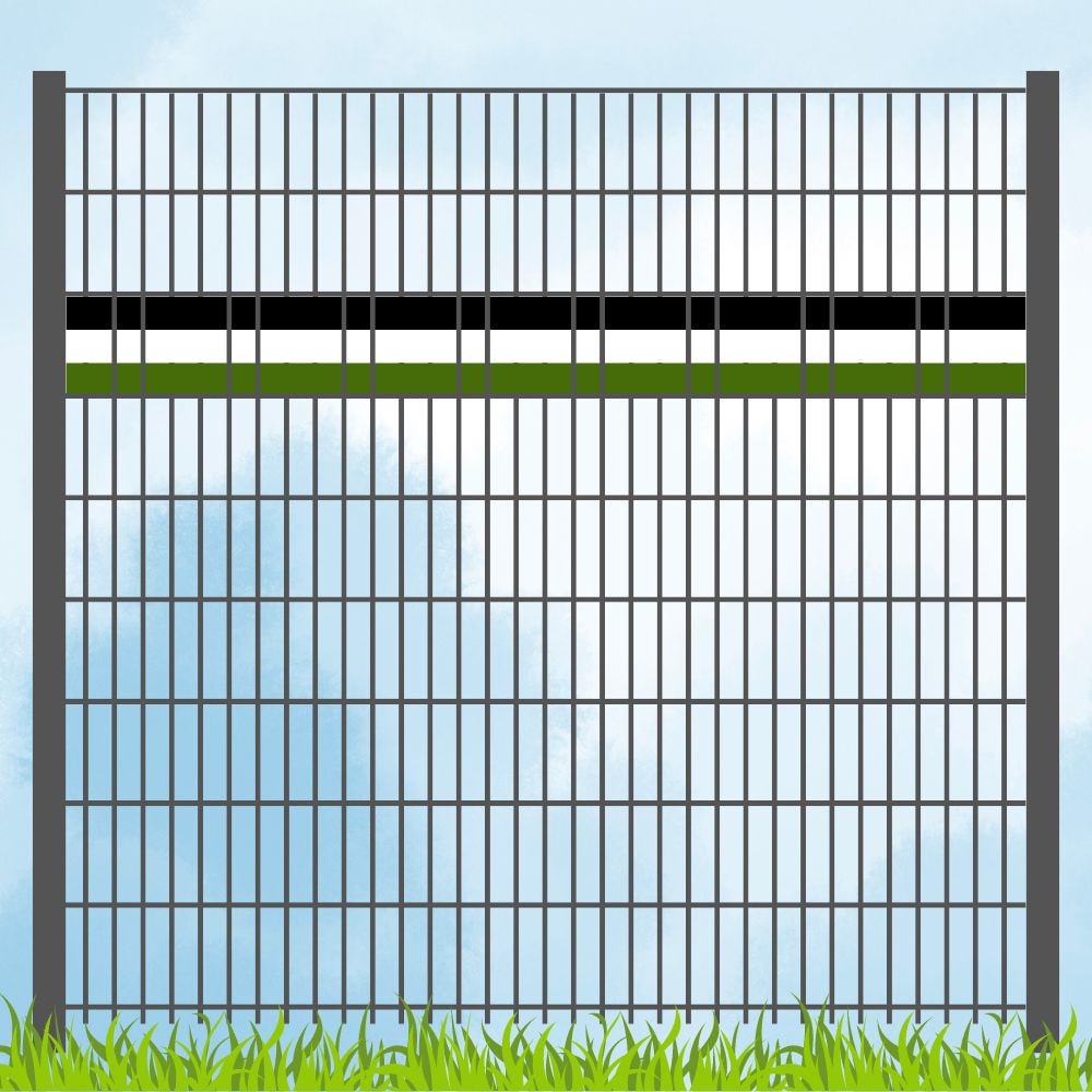 zaun|zu&reg; Sichtschutz Vereinsfarben Schwarz/Wei&szlig;/Gr&uuml;n Akzentstreifen 