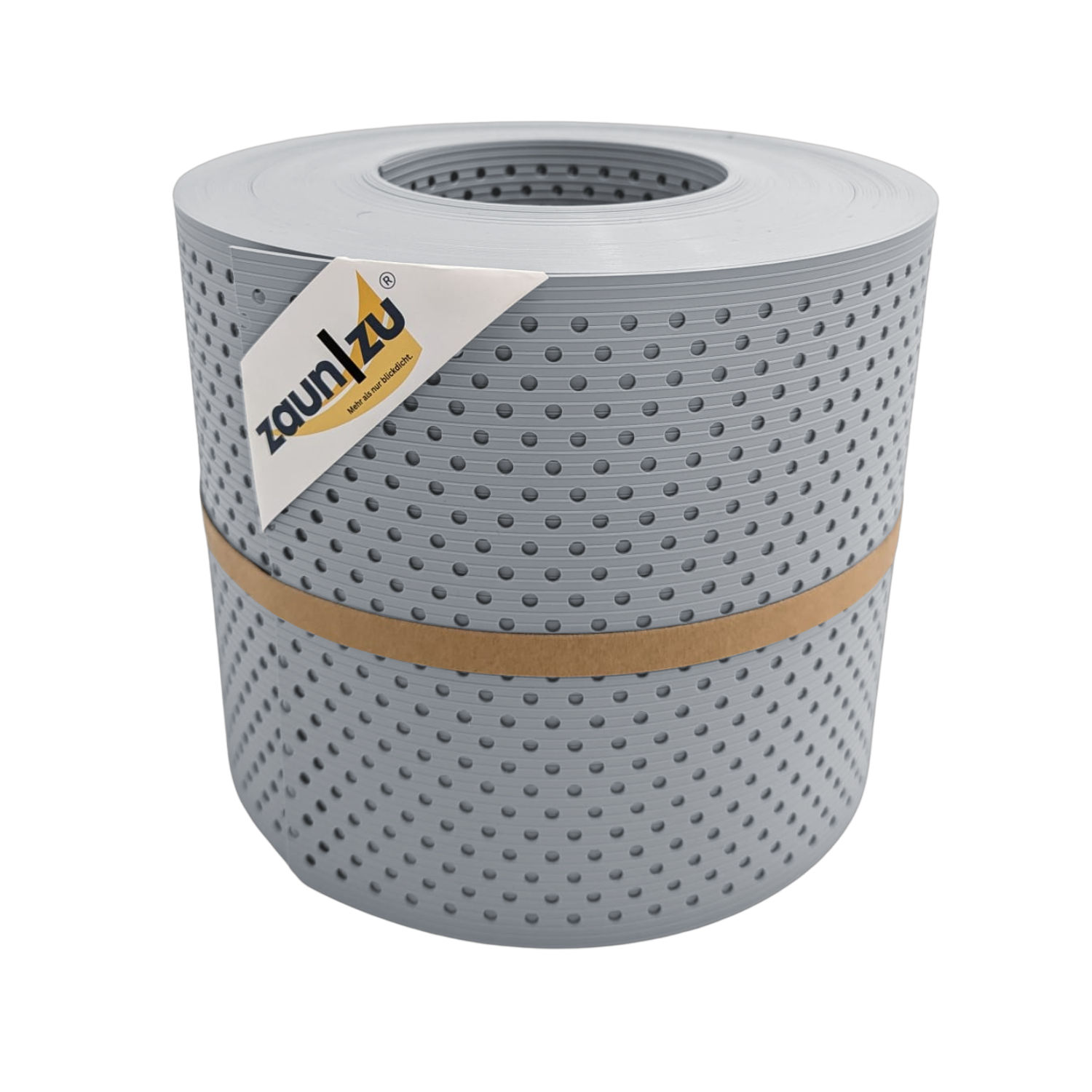 zaun|zu&reg; Sichtschutzstreifen Rille Gelocht 15 Prozent PP Streifen Fenstergrau 26m 