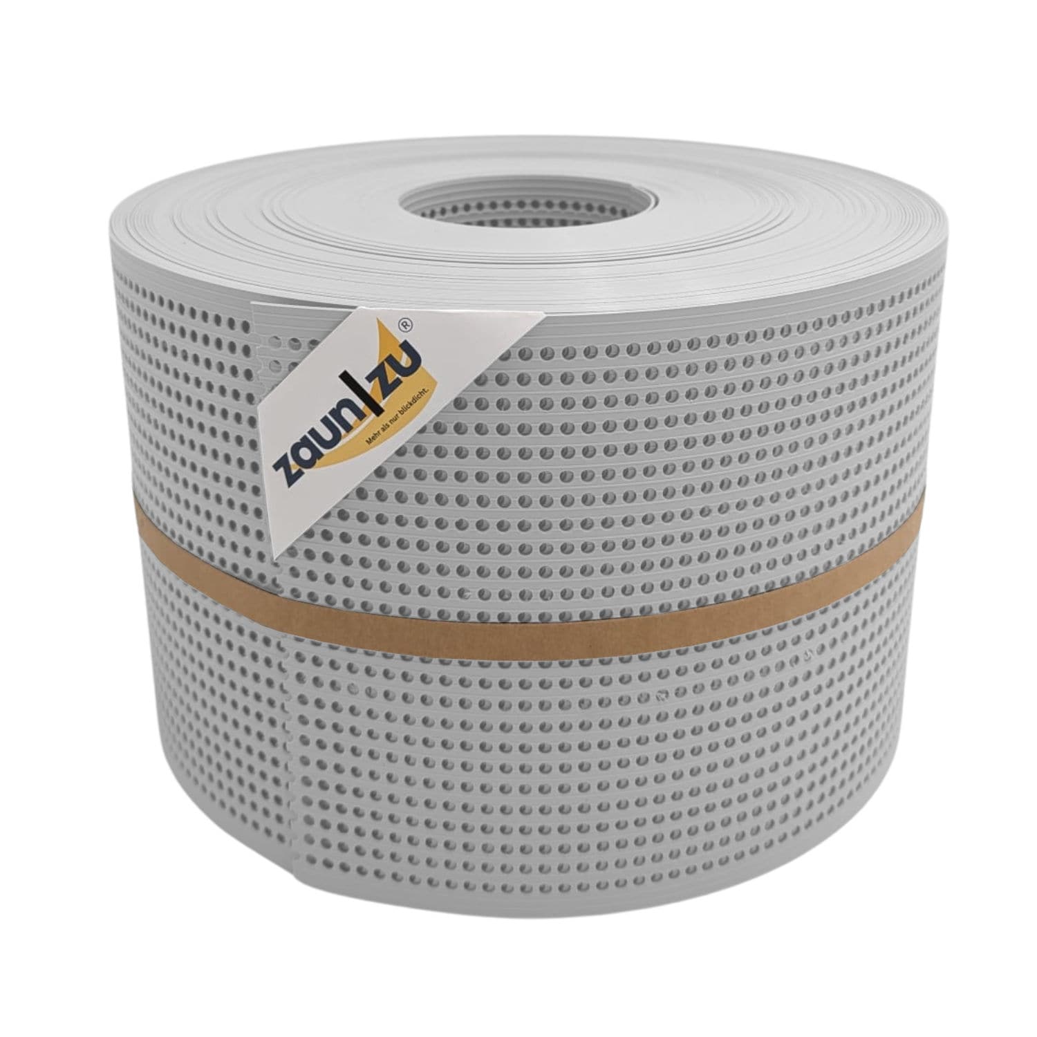 zaun|zu&reg; Sichtschutzstreifen Rille Gelocht 30 Prozent PP Streifen Lichtgrau 50m 