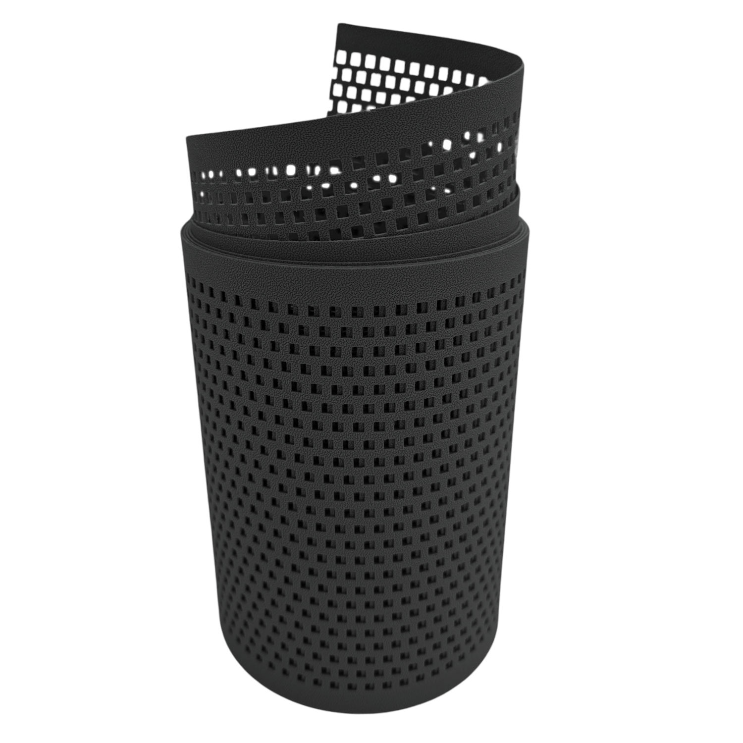 zaun|zu&reg; Sichtschutzstreifen Gelocht Quadrat Muster f&uuml;r Doppelstabmatten Anthrazit 2,55m 