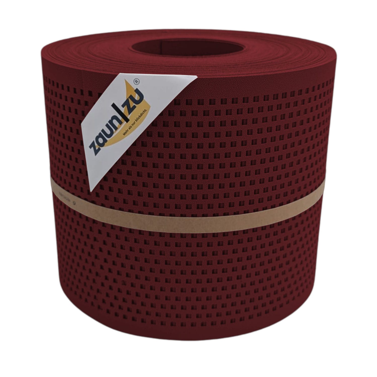 zaun|zu&reg; Sichtschutzstreifen Gelocht Quadrat Muster f&uuml;r Doppelstabmatten Bordeauxrot 26m 