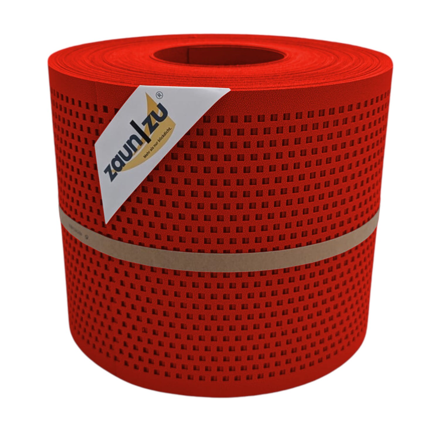 zaun|zu&reg; Sichtschutzstreifen Gelocht Quadrat Muster f&uuml;r Doppelstabmatten Rot 26m 