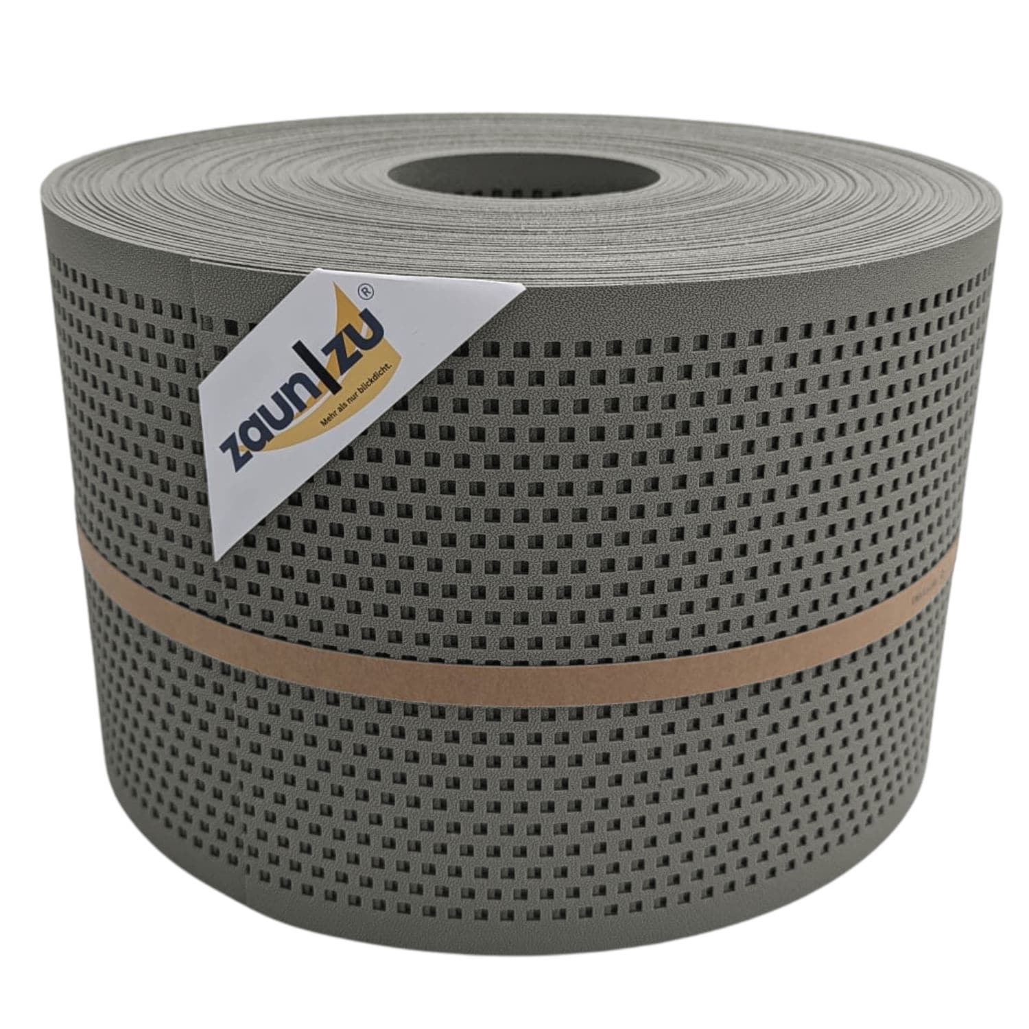 zaun|zu&reg; Sichtschutzstreifen Gelocht Quadrat Muster f&uuml;r Doppelstabmatten Steingrau 50m 