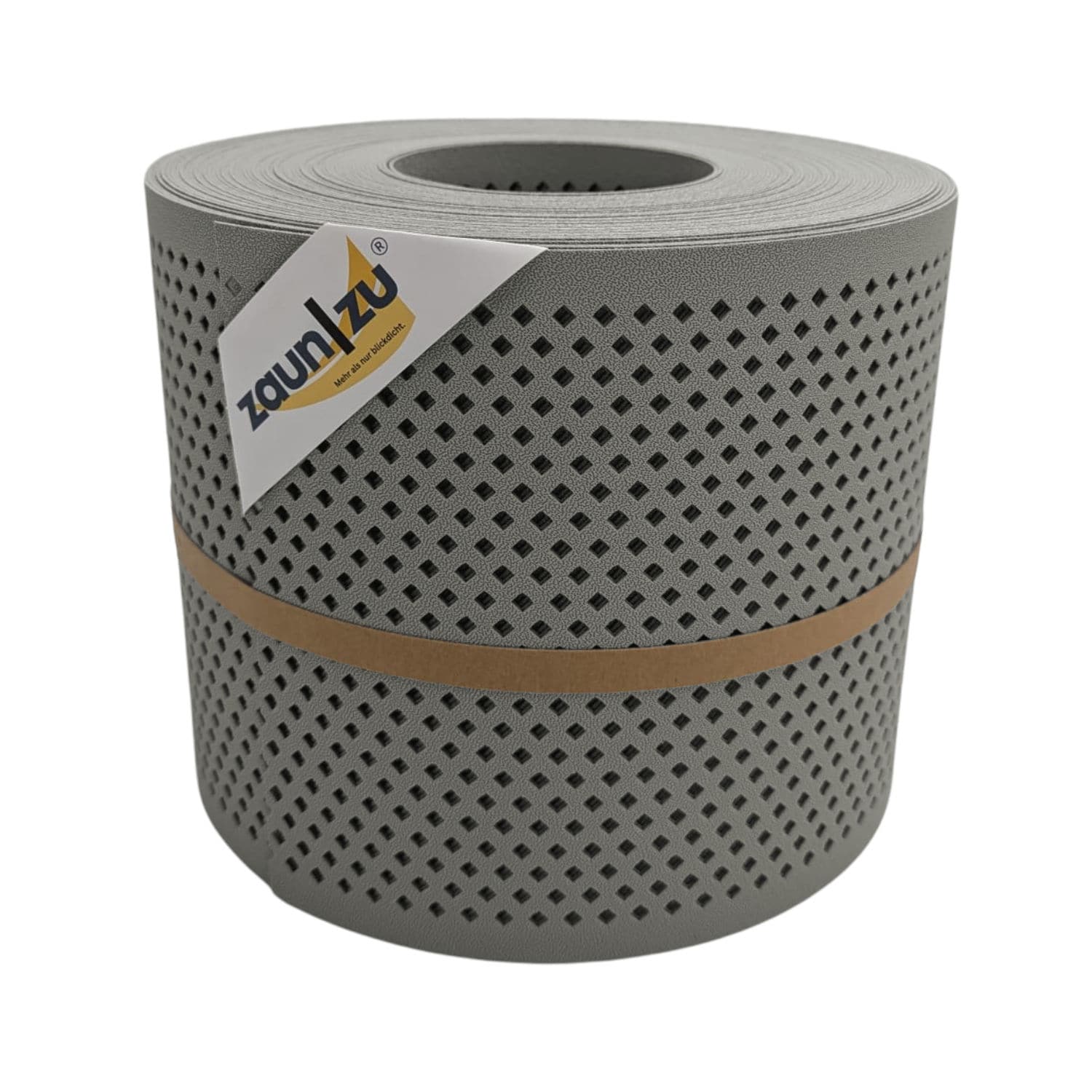 zaun|zu&reg; Sichtschutzstreifen Premium Gelocht Diamant-Muster f&uuml;r Doppelstabmatten Steingrau 26m 