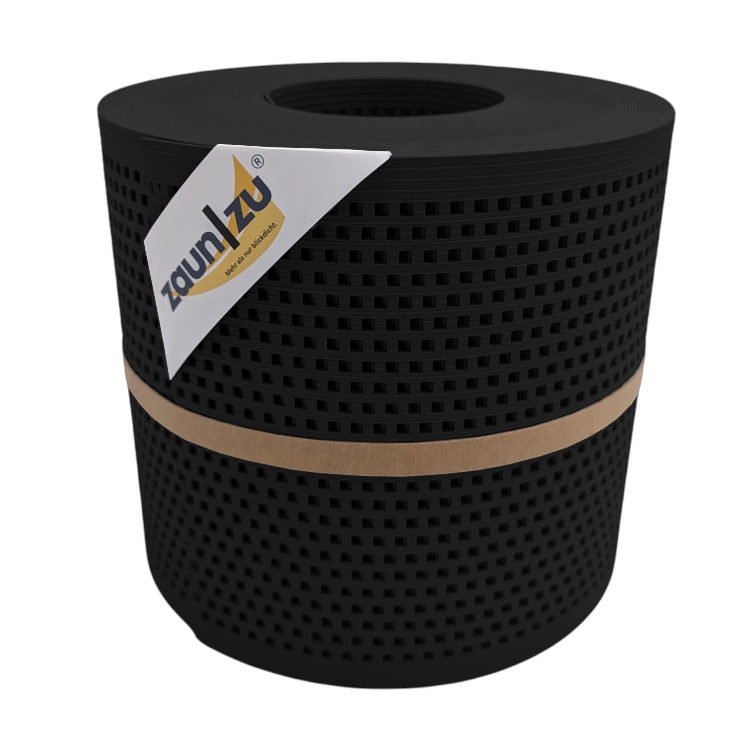 zaun|zu&reg; Sichtschutz Rille Gelocht Quadrat-Muster f&uuml;r Doppelstabmatten Schwarz 26m 