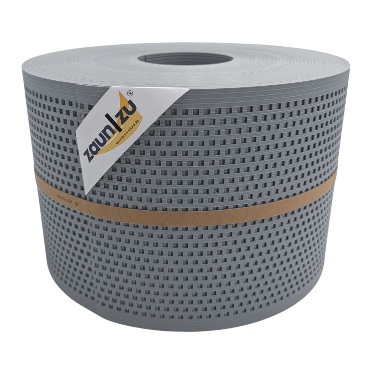 zaun|zu&reg; Sichtschutz Rille Gelocht Quadrat-Muster f&uuml;r Doppelstabmatten Fenstergrau 50m 