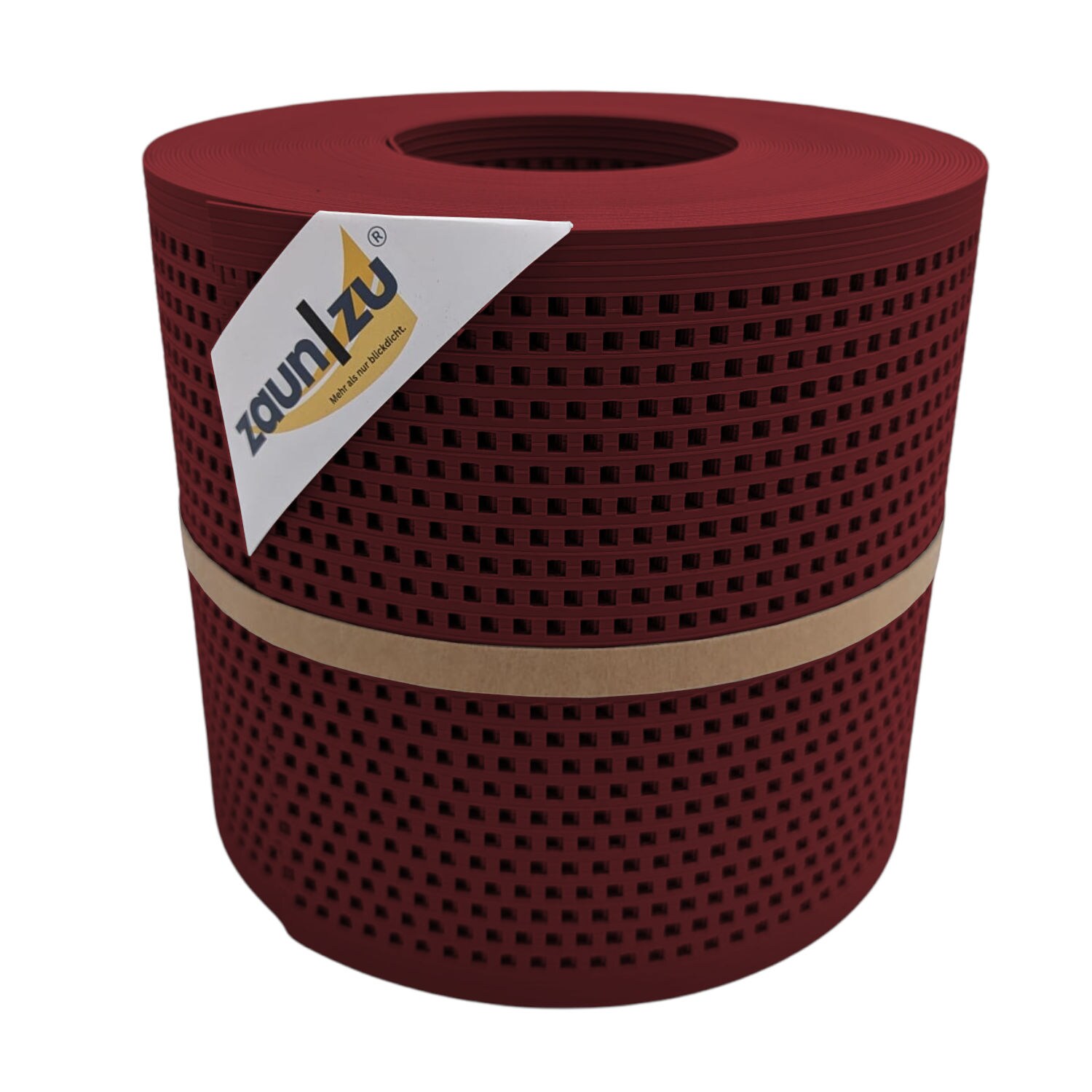 zaun|zu&reg; Sichtschutzstreifen Rille Gelocht Quadrat-Muster f&uuml;r Doppelstabmatten Bordeauxrot 26m 