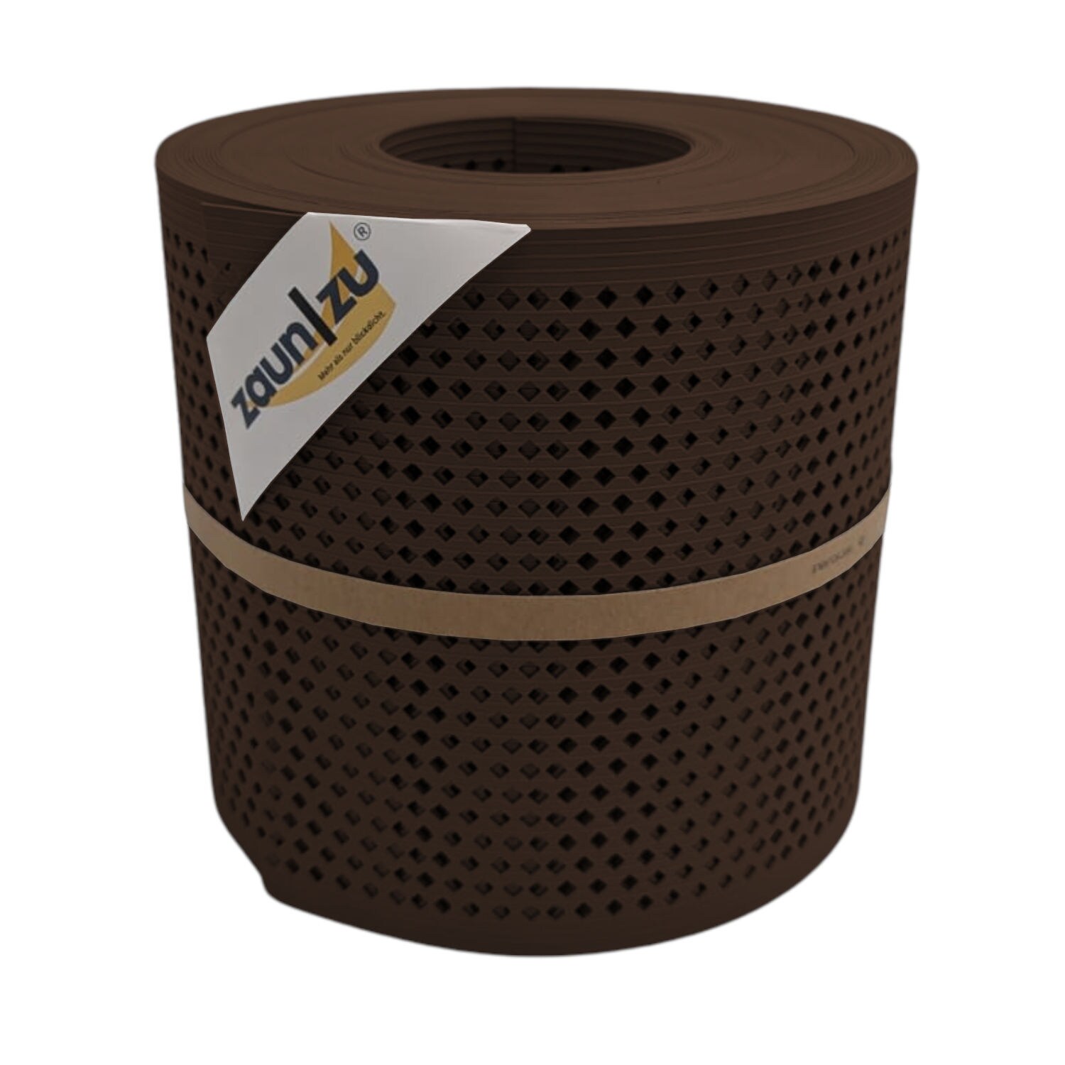 zaun|zu&reg; Sichtschutzstreifen Rille Gelocht Diamant Muster f&uuml;r Doppelstabmatten Braun 26m 