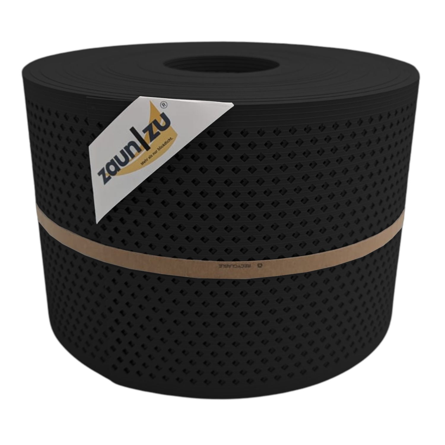 zaun|zu&reg; Sichtschutzstreifen Rille Gelocht Diamant Muster f&uuml;r Doppelstabmatten Tiefschwarz 50m 