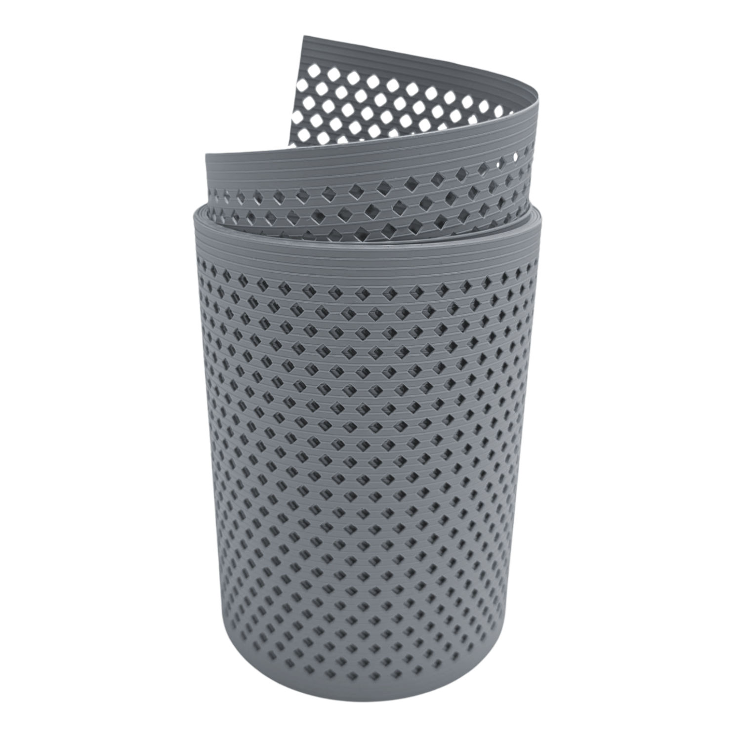 zaun|zu&reg; Sichtschutzstreifen Rille Gelocht Diamant Muster f&uuml;r Doppelstabmatten Fenstergrau 2,55 m 