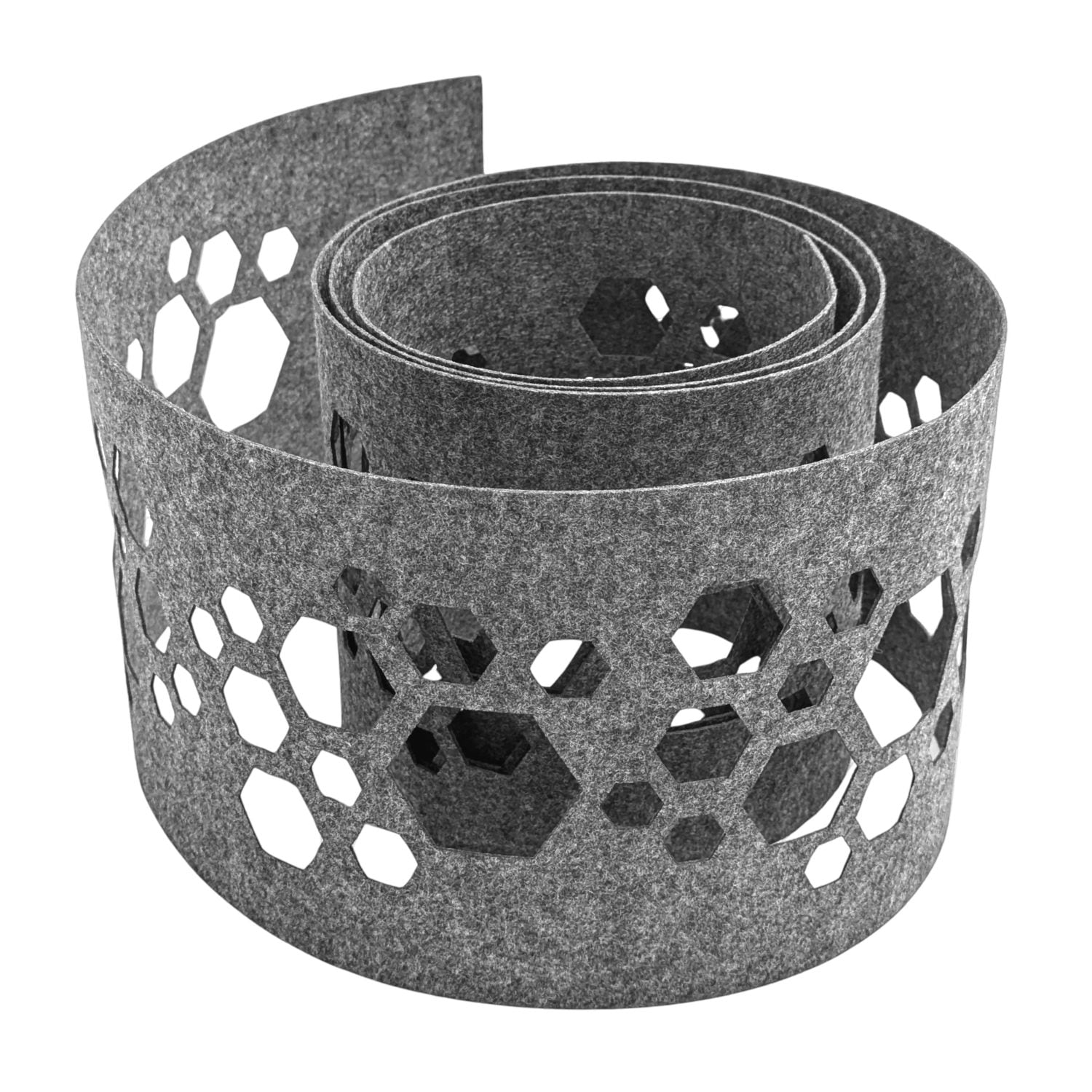 zaun|zu&reg; Sichtschutzstreifen Design Vlies Dekor Hexagon Einzelstreifen Hellgrau 2,55m 