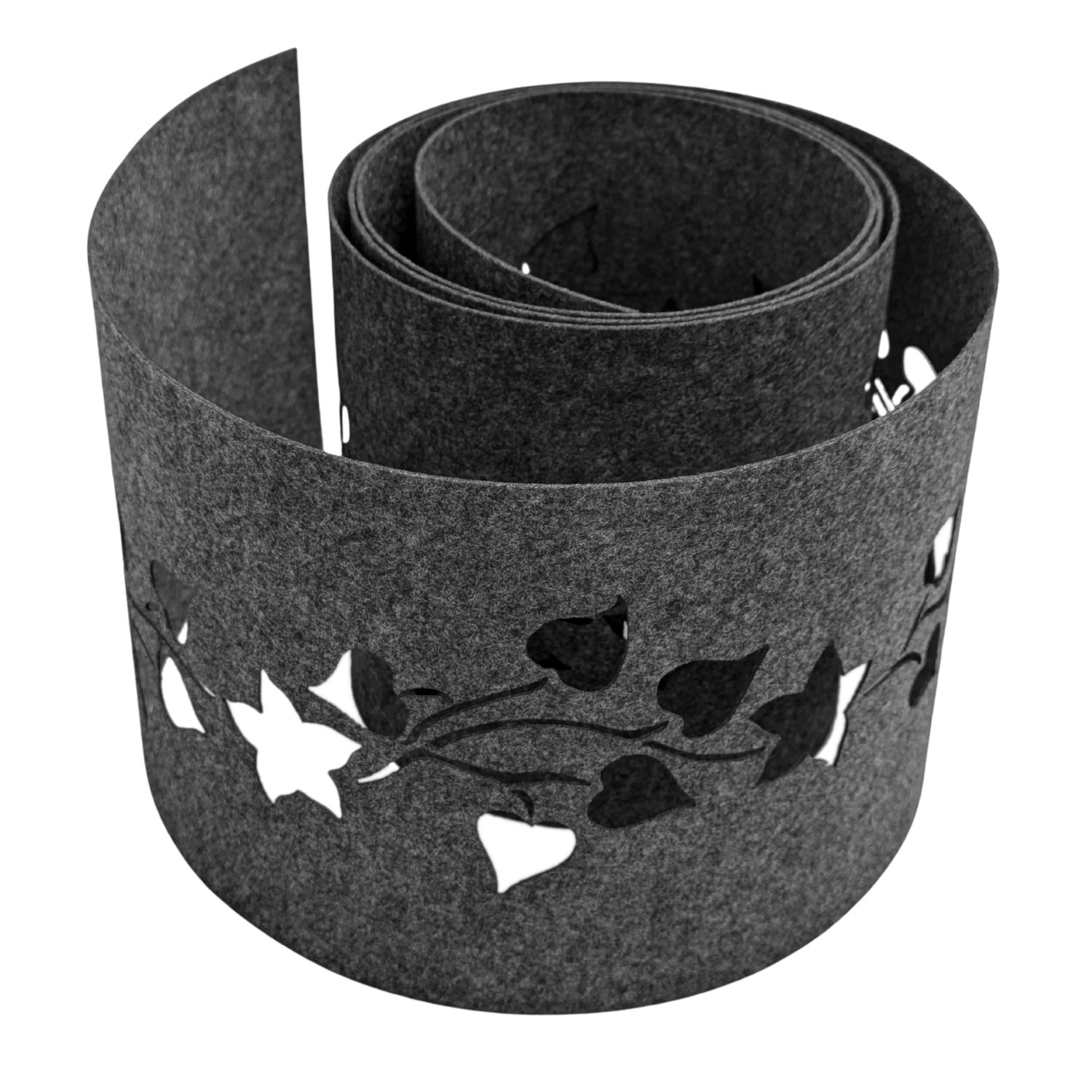 zaun|zu&reg; Sichtschutzstreifen Design Vlies Dekor Floral2 Einzelstreifen Anthrazitgrau 2,55m 