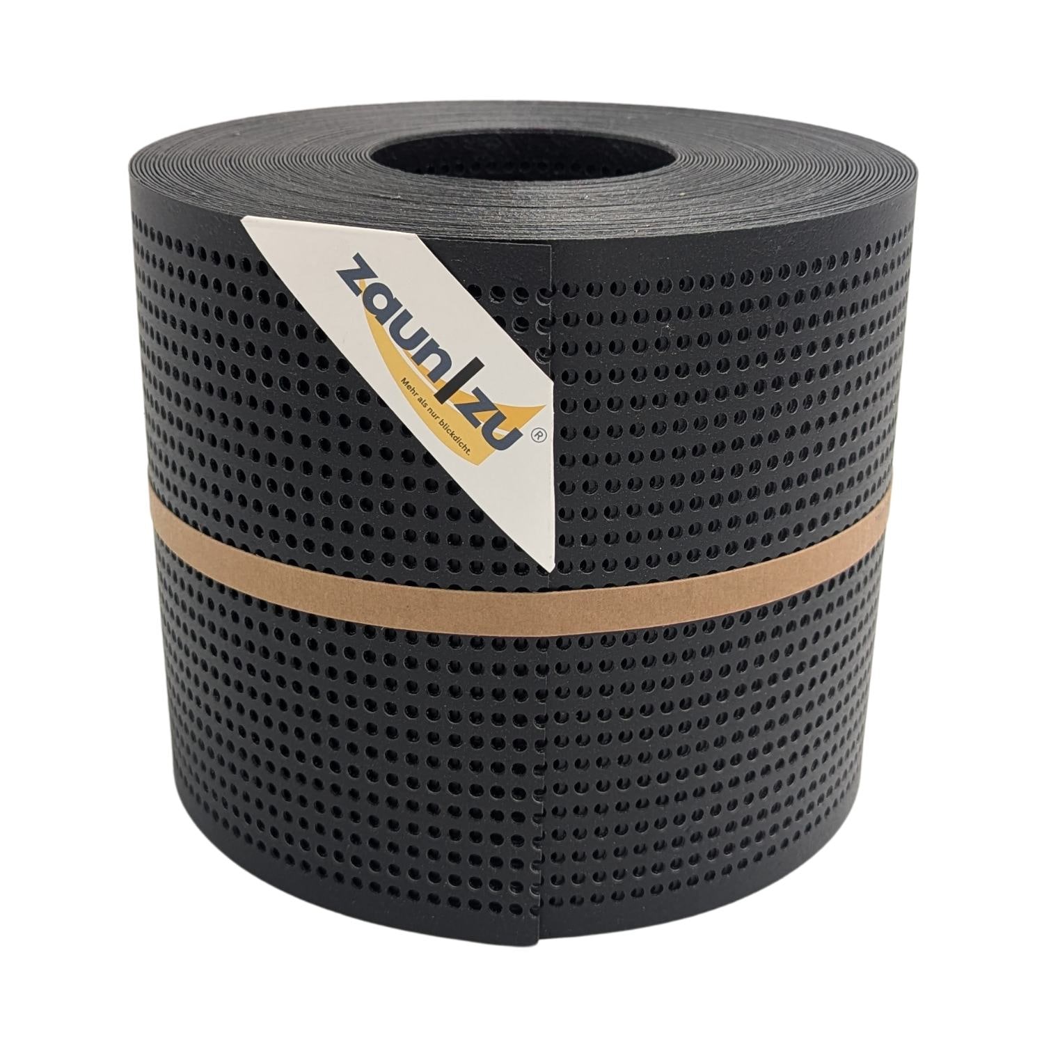 zaun|zu&reg; Sichtschutzstreifen Polyal ECO Gelocht 30 Prozent Streifen Schwarz 26m 