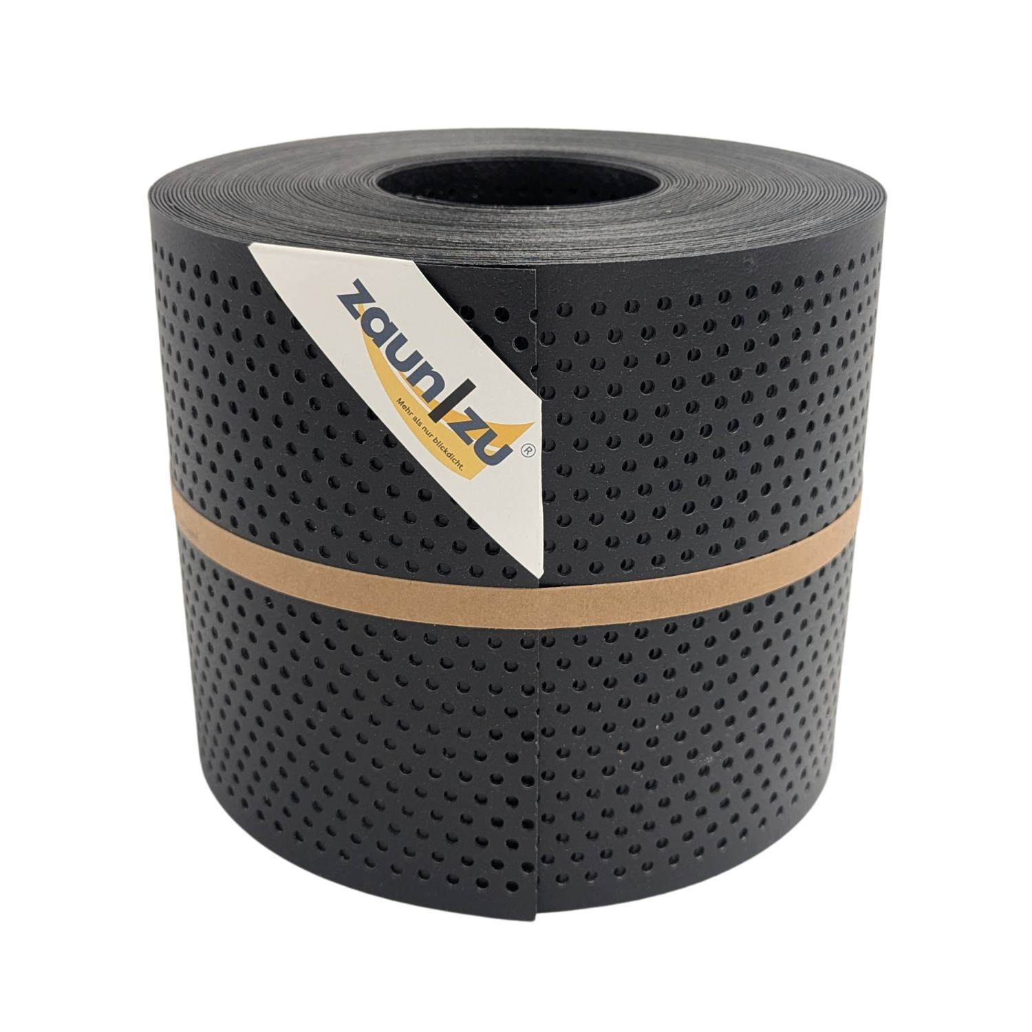 zaun|zu&reg; Sichtschutzstreifen Polyal ECO Gelocht 20 Prozent Streifen Schwarz 26m 