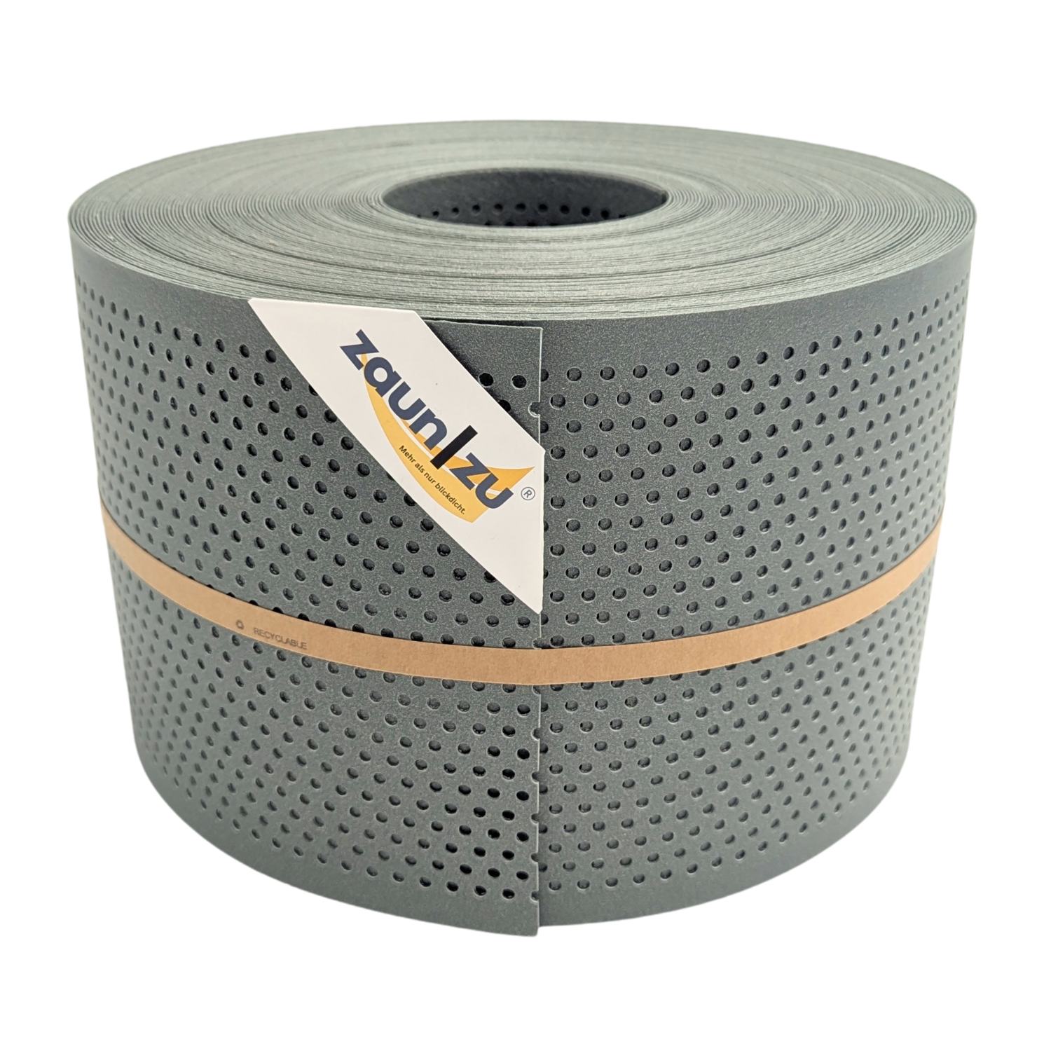 zaun|zu&reg; Sichtschutzstreifen Polyal ECO Gelocht 20 Prozent Streifen Salbei 50m 