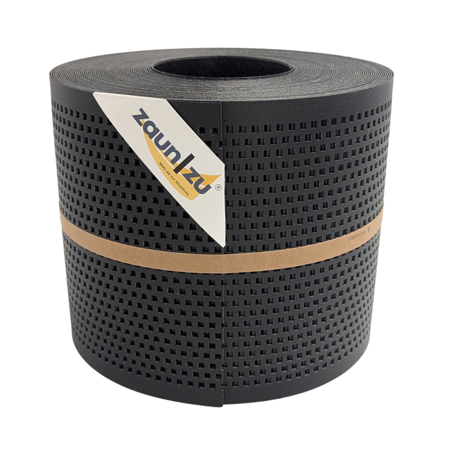 zaun|zu&reg; Sichtschutzstreifen Polyal ECO Gelocht QUADRAT Streifen Schwarz 26m 