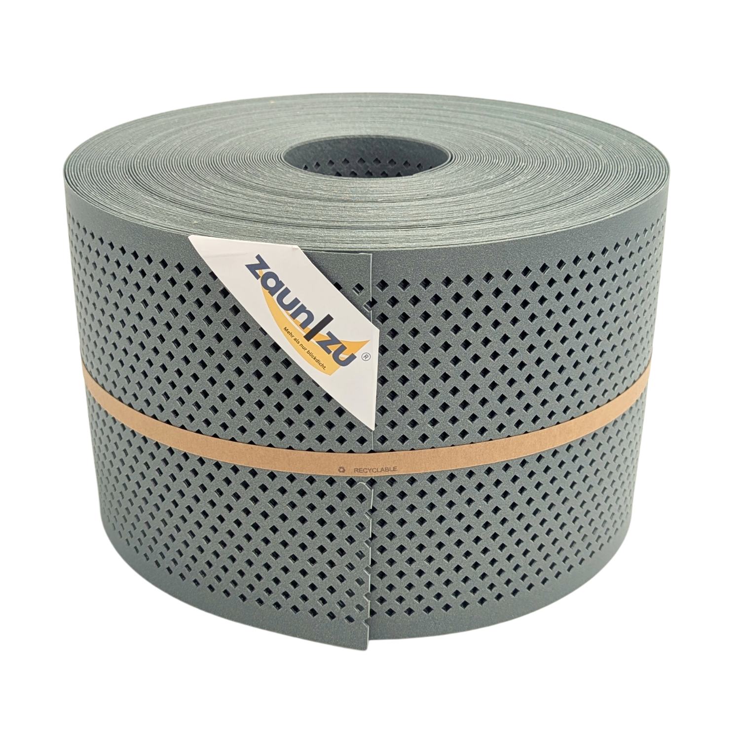 zaun|zu&reg; Sichtschutzstreifen Polyal ECO Gelocht DIAMANT Streifen Salbei 50m 