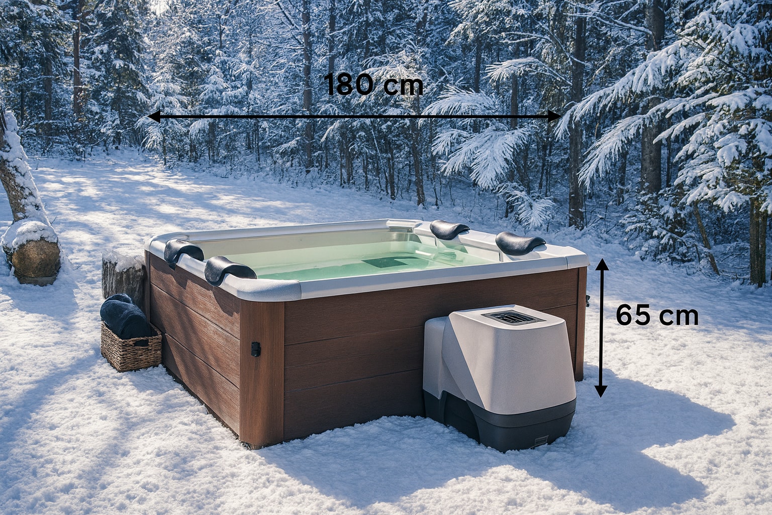 MSpa Whirlpool AMBER AERO PLUS 2026 XXL inkl. App, LED, 8 Hydromassaged&uuml;sen, 140 Luftd&uuml;sen 