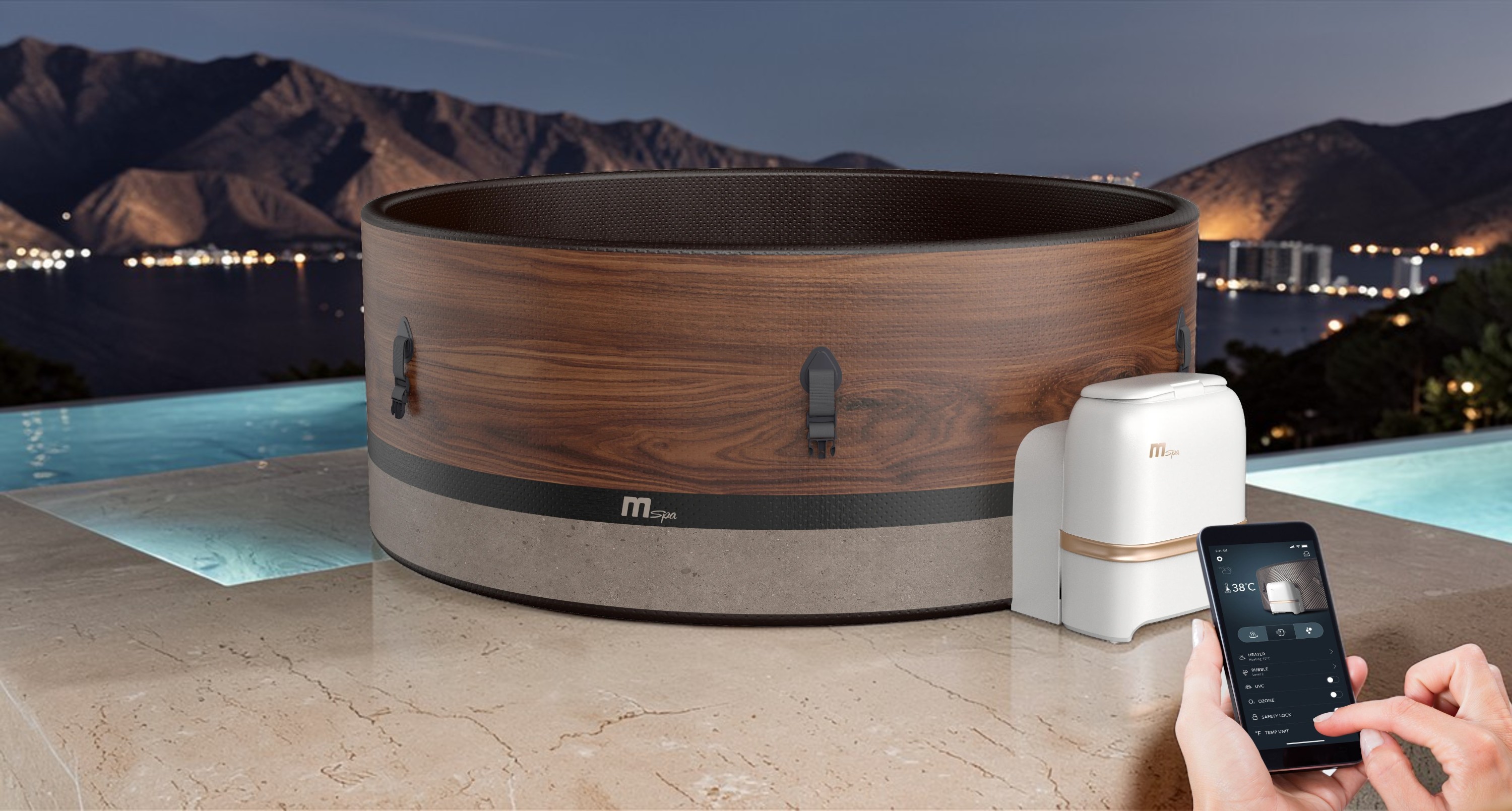 MSpa Whirlpool DUET Eco 2026 - 6 Pers. - Wifi, UVC+, 138 Luftd&uuml;sen - XXL - &Oslash;173cm 