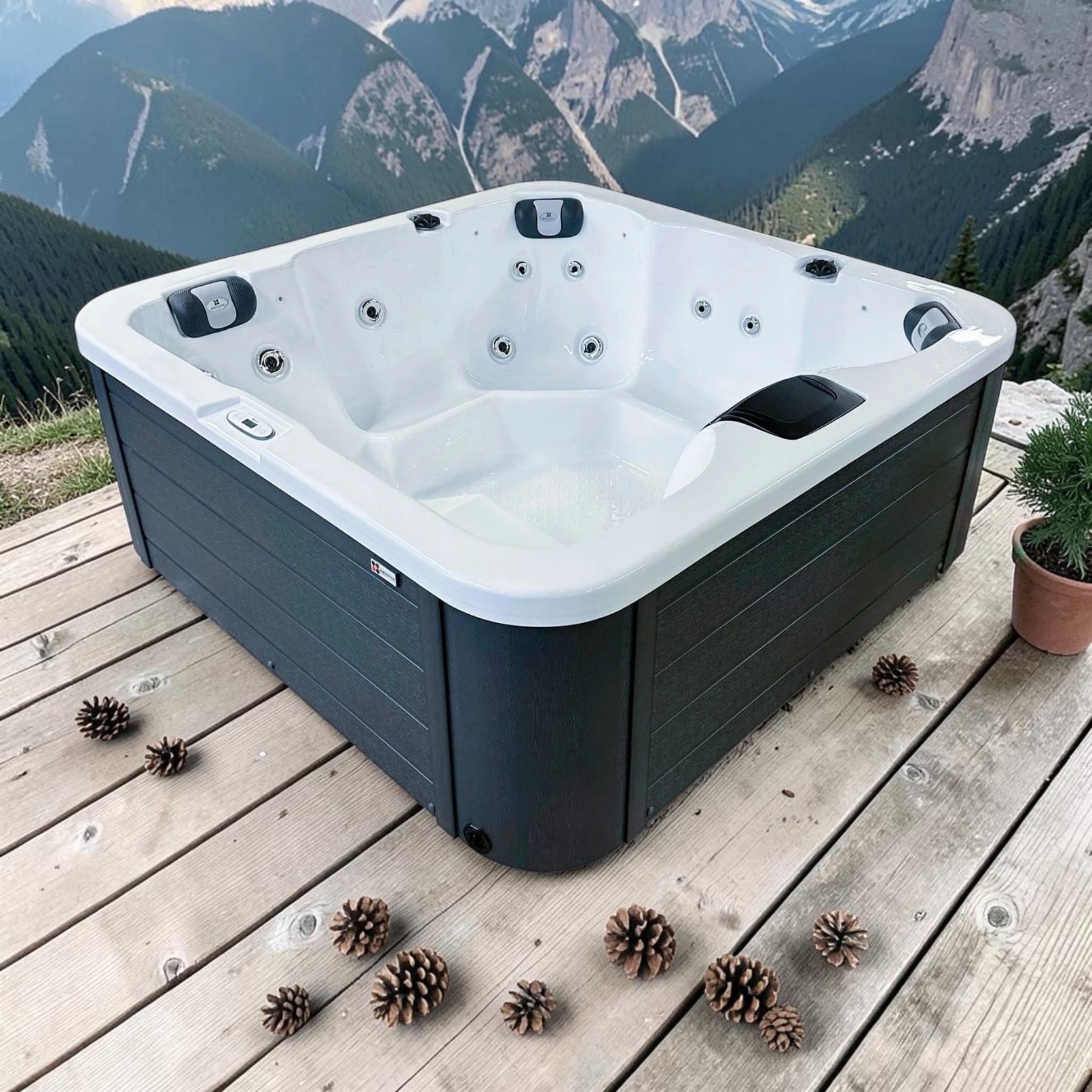 PassionSpa Whirlpool FLAME 190 x 190 x 81 cm - XL / bis zu 5 Personen 