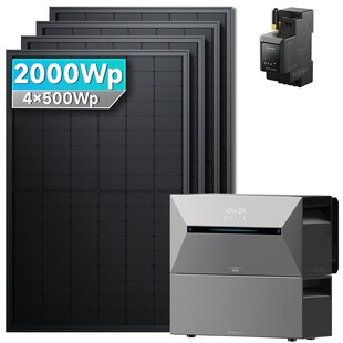 Solarmars® 2000W Balkonkraftwerk mit Speicher, Anker SOLIX Solarbank 2 E1600 pro + 1x BP1600 - Ohne Halterung 