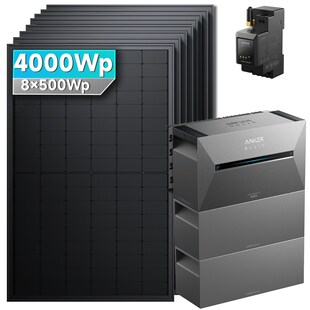 Solarmars® 4000W Balkonkraftwerk mit Speicher, Anker SOLIX Solarbank 3 E2700 Pro + 2x BP2700 - Ohne Halterung 