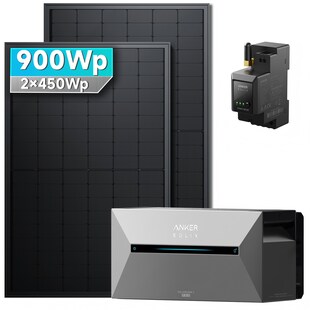 Solarmars® 900W Balkonkraftwerk mit Speicher, Anker SOLIX Solarbank 2 E1600 pro - Ohne Halterung 