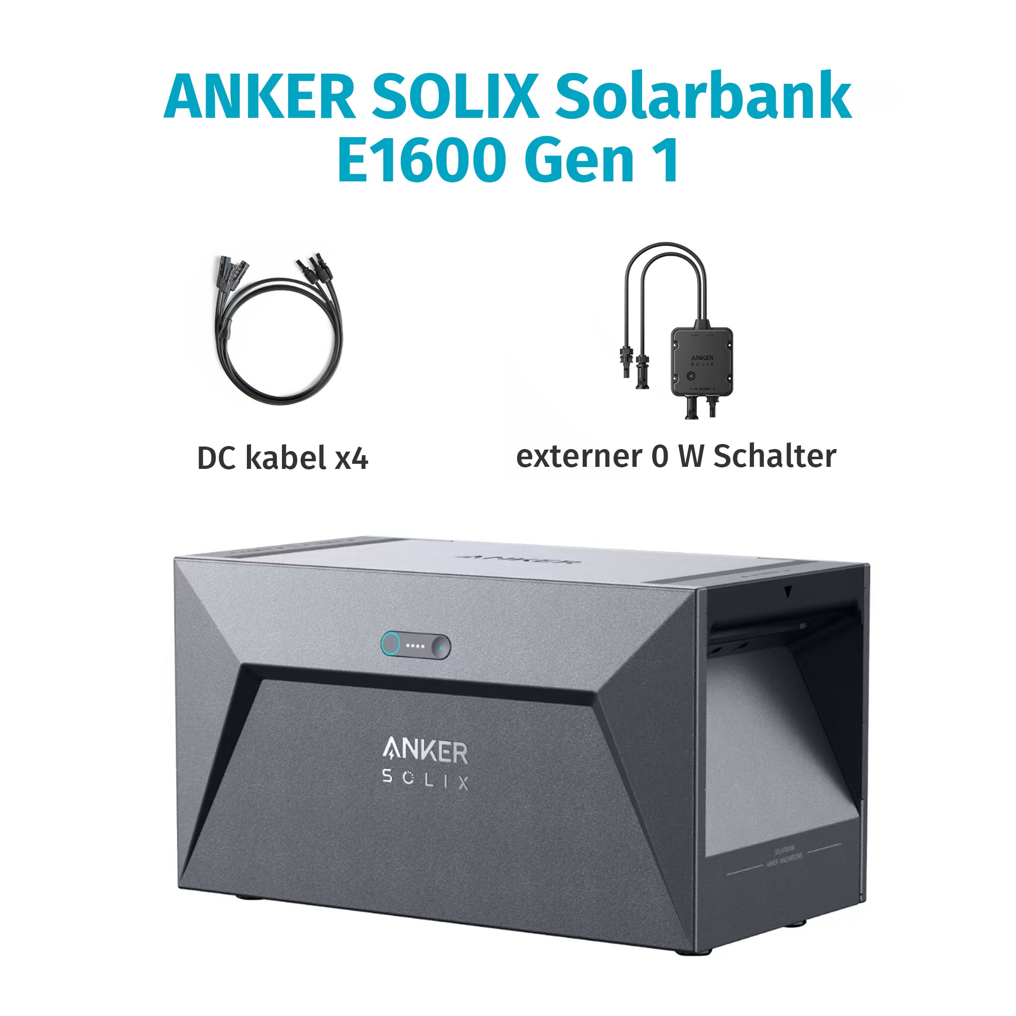 Anker SOLIX Solarbank E1600 alte Version (Basisversion ohne Heizfilm, mit externer 0W Schalter) 