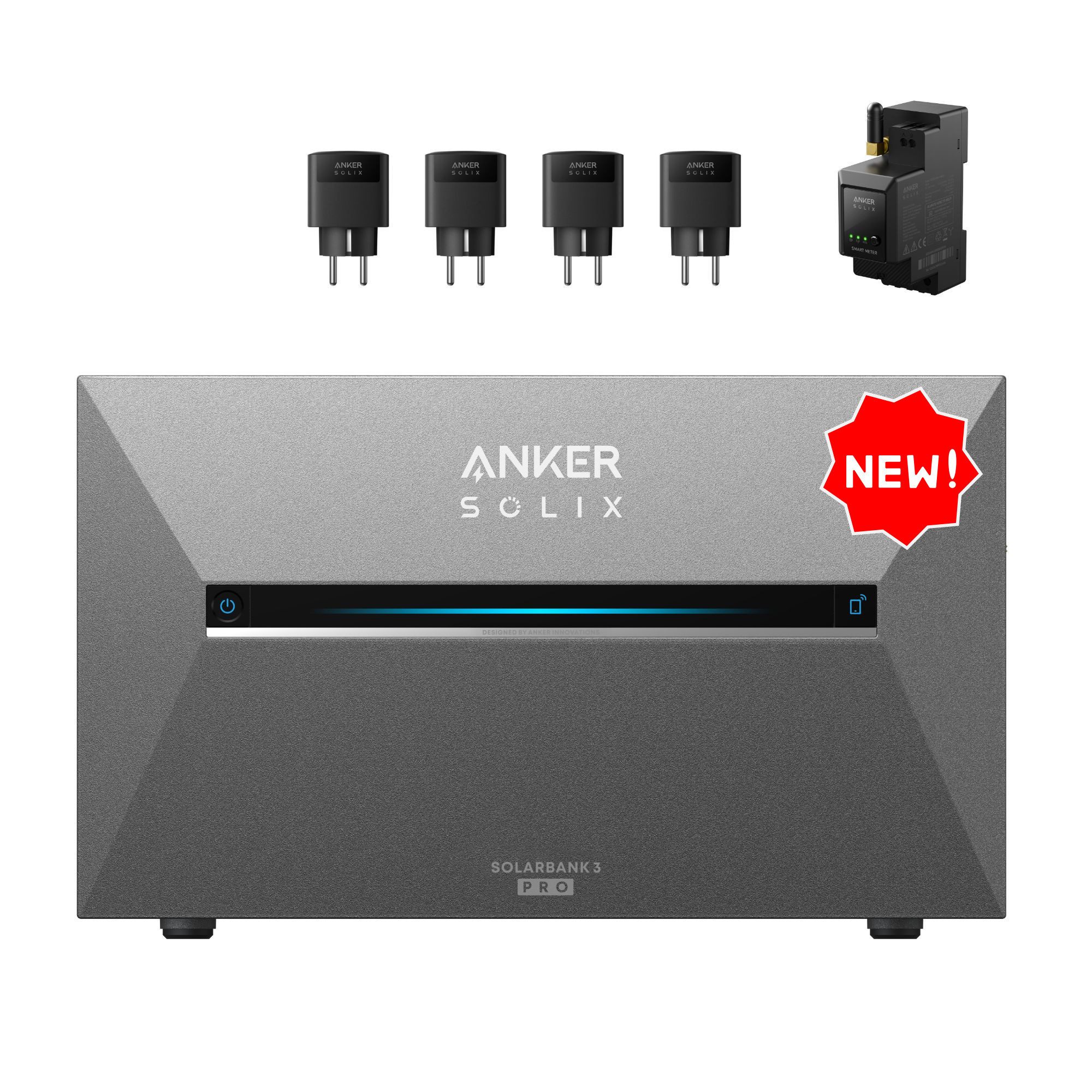 Anker SOLIX Solarbank 3 E2700 Pro Speicher f&uuml;r Balkonkraftwerk,2.68kWh,mit 4xSmart Plug und 1x Smart Meter 