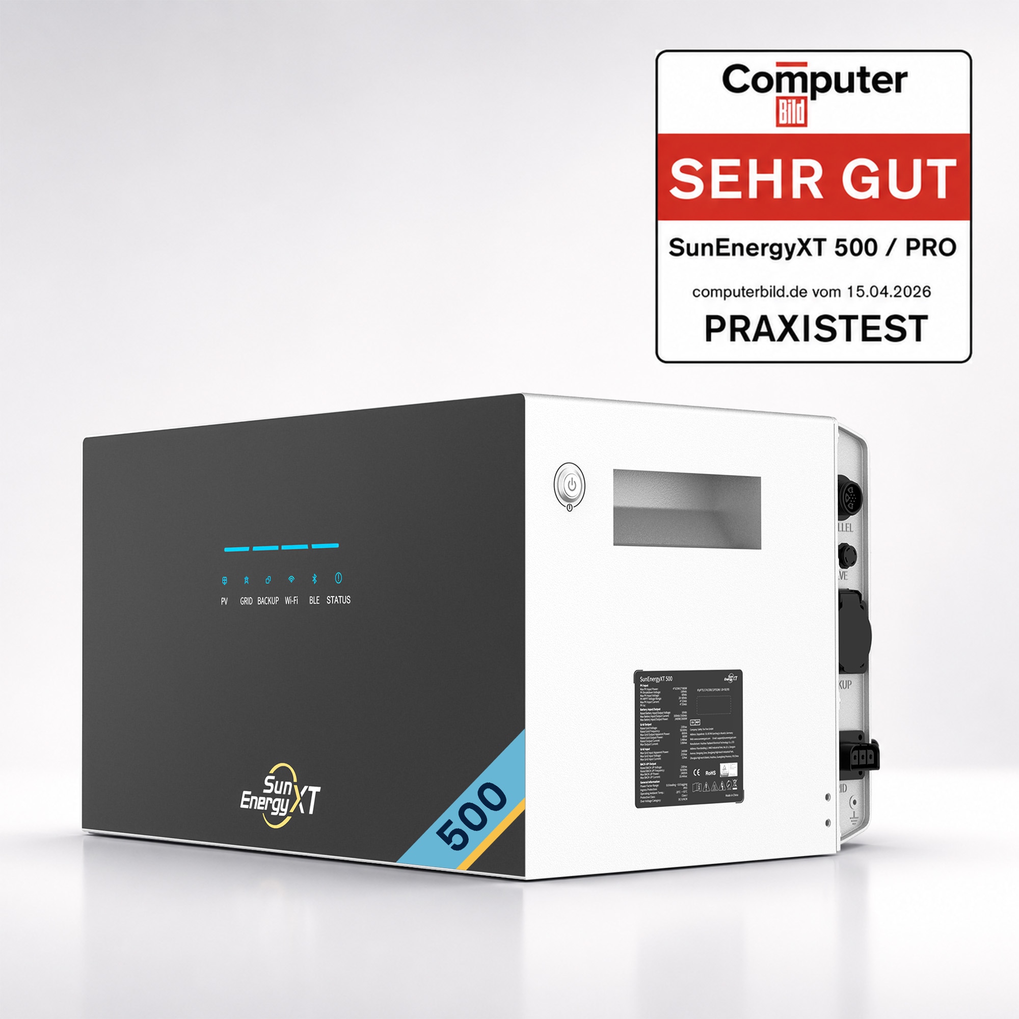 SunEnergyXT 500 5kWh Speicher 2400W Wechselrichter Notstrom 4 MPPT 