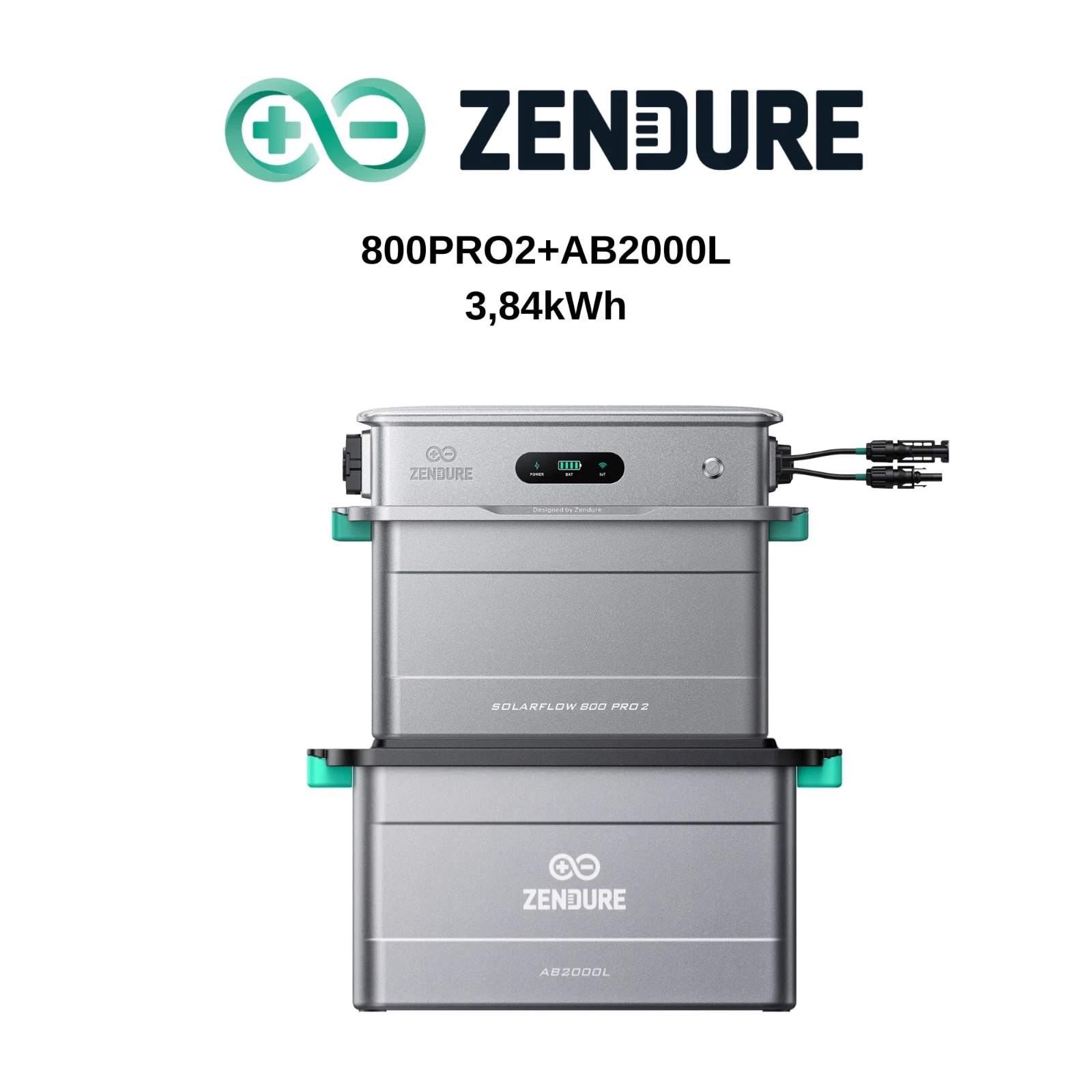 Zendure SolarFlow 800 Pro2 + AB2000L 3,84kWh Solarspeicher 0% MwSt 