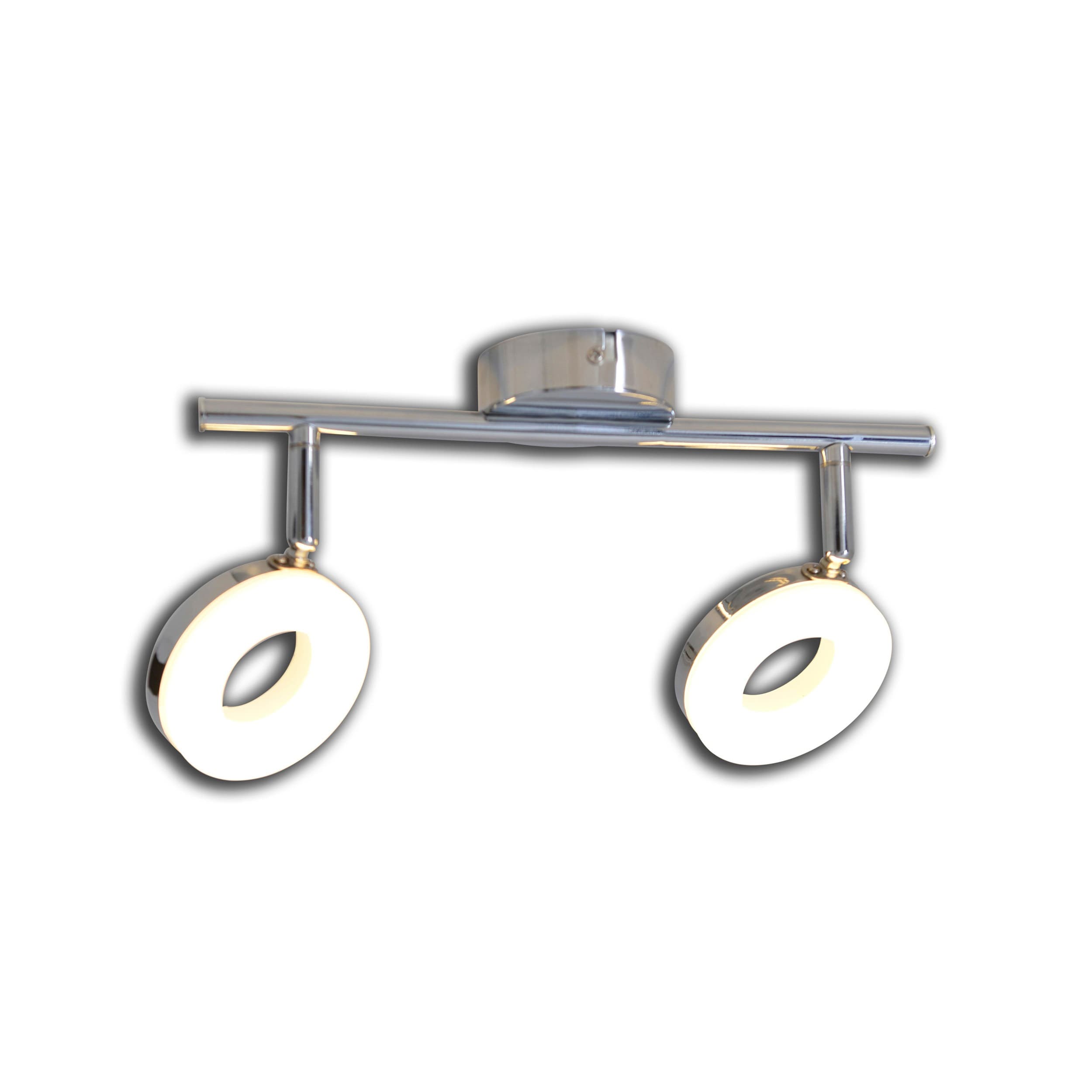 N&auml;ve 2er LED Wand-/Deckenspot L: 30cm chrom 