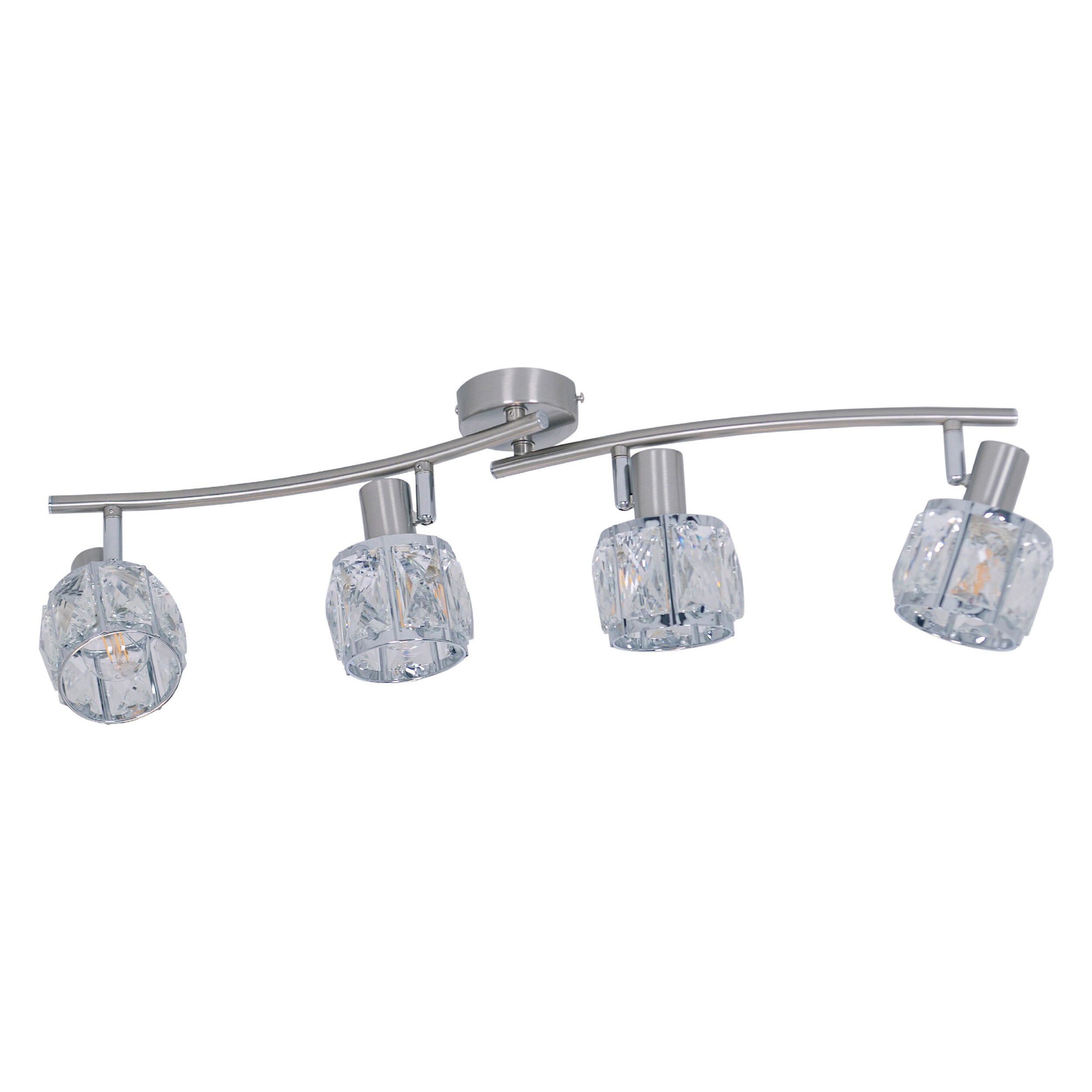 N&auml;ve 4er LED Deckenleuchte "JOSEFA" L: 70 cm stahl blank 