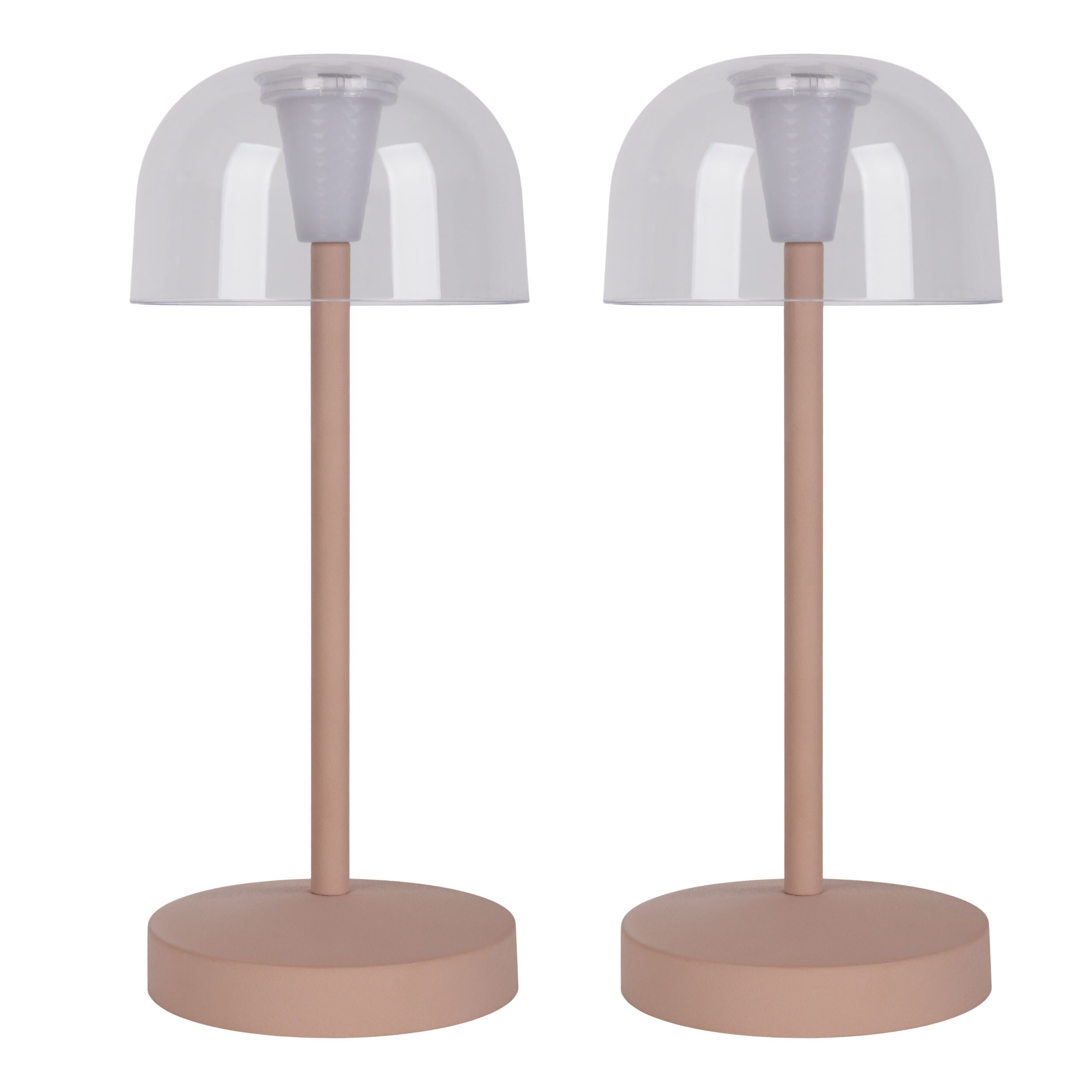 N&auml;ve 2er-Set Akku-/Tischleuchte "GOMBA" H: 18,5cm frosted almond 