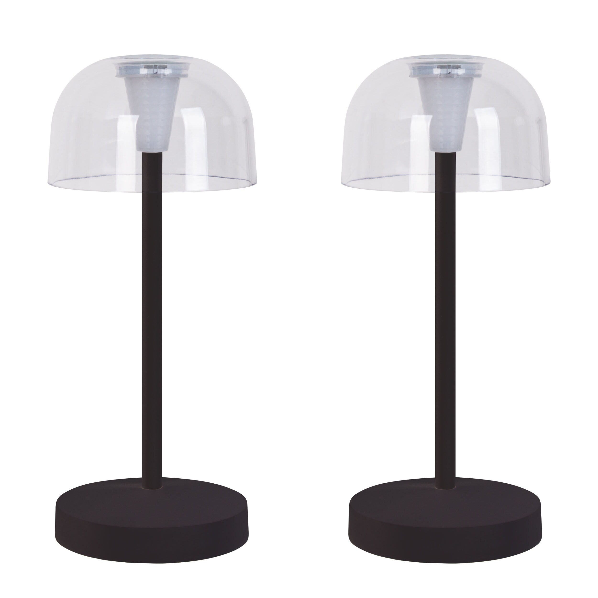 N&auml;ve 2er-Set Akku-/Tischleuchte "GOMBA" H: 18,5cm schwarz 