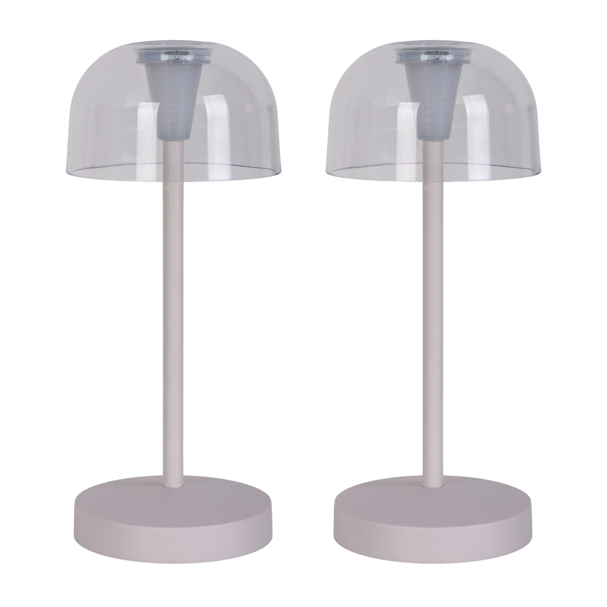 N&auml;ve 2er-Set Akku-/Tischleuchte "GOMBA" H: 18,5cm wei&szlig; 