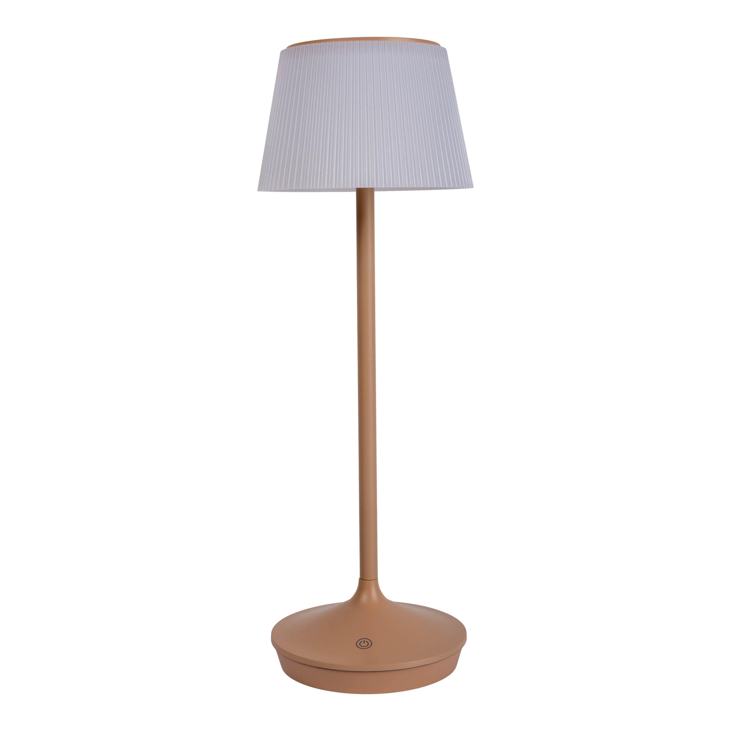 N&auml;ve LED / CCT Solar-/ Akkutischleuchte "EMMI" H: 38cm almond 