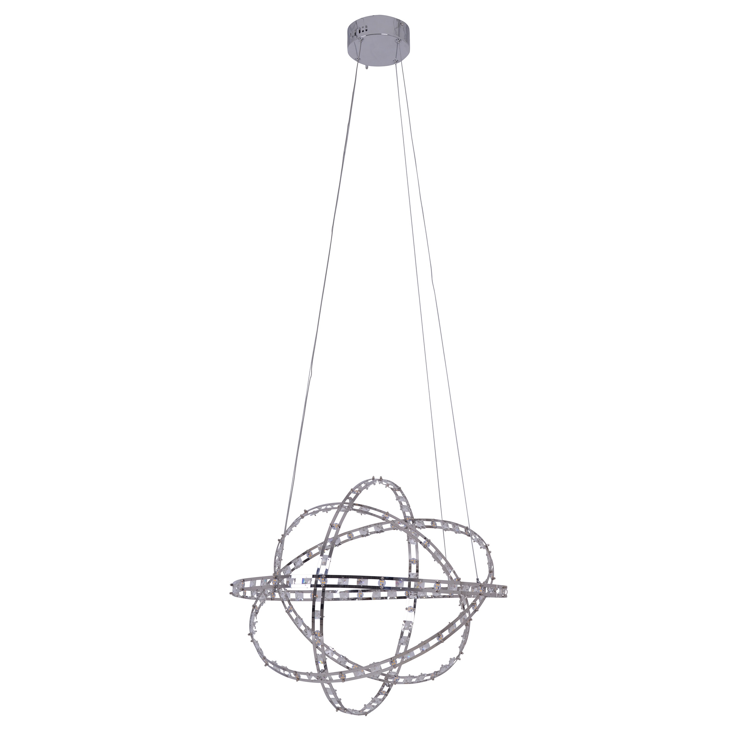 N&auml;ve LED Pendelleuchte "COSMOS" &Oslash;: 60cm chrom 