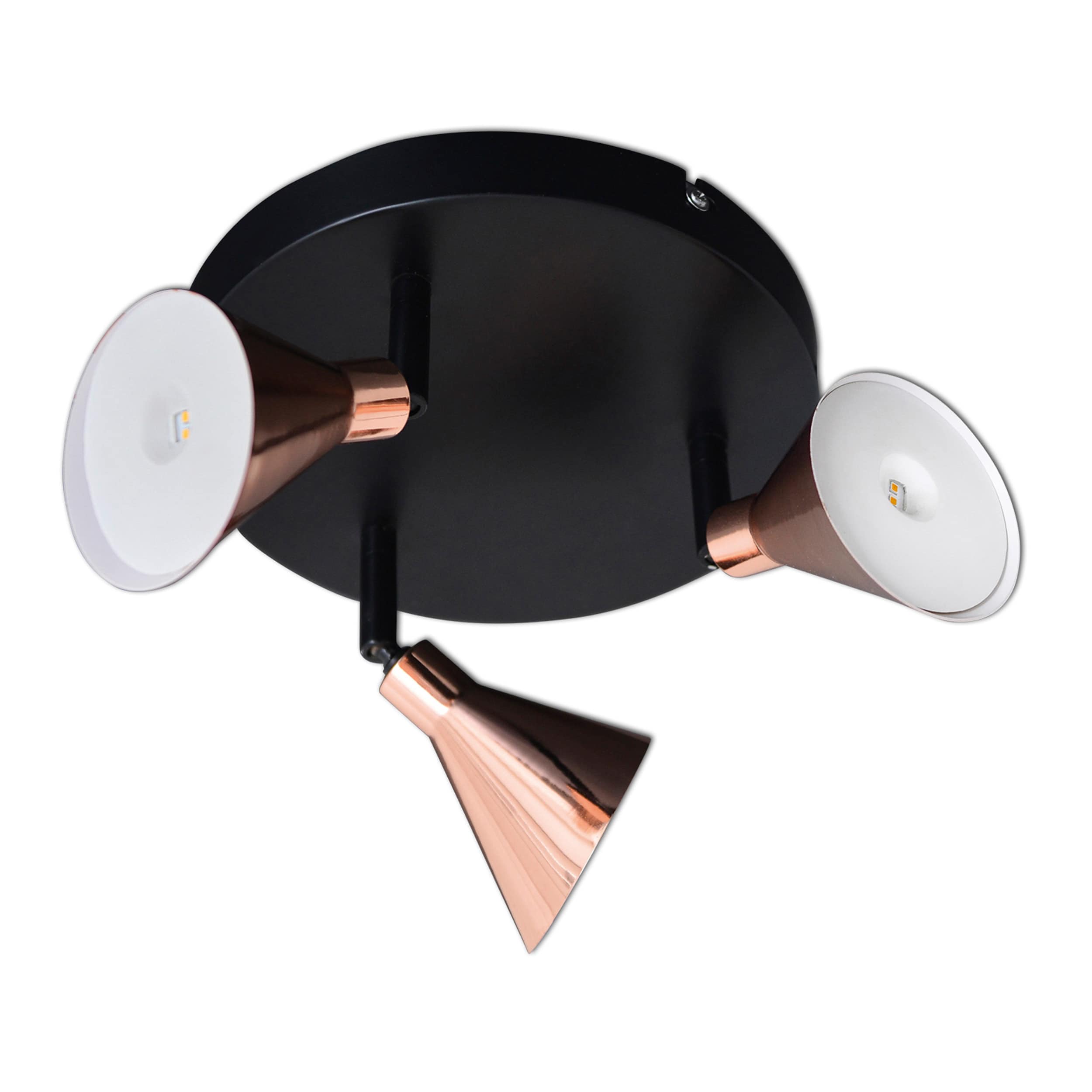 N&auml;ve 3er LED-Wand-u. Deckenspot "COPPER" d:38cm 